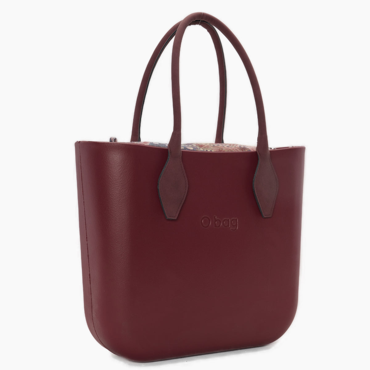 Borsa Composta O Bag Manico Lungo A Rombo E Sacca Tessuto Dry Garden Berry