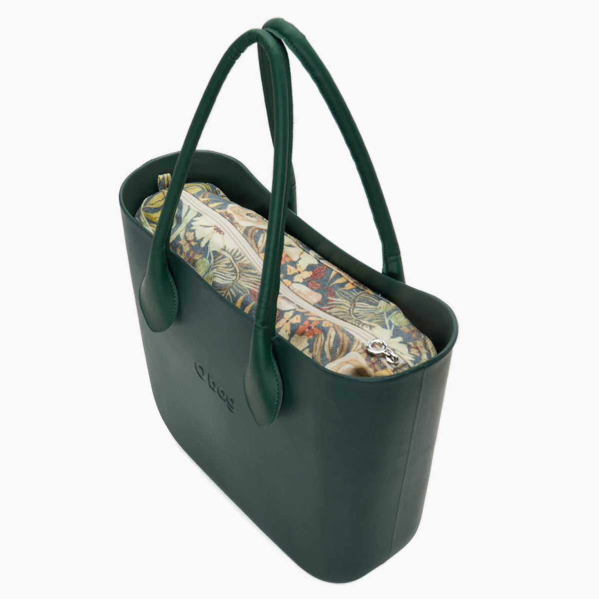Zusammengesetzte Tasche O Bag Langer Henkel In Herzform Und Innentasche Stoff Vanilla Rose Edengrün