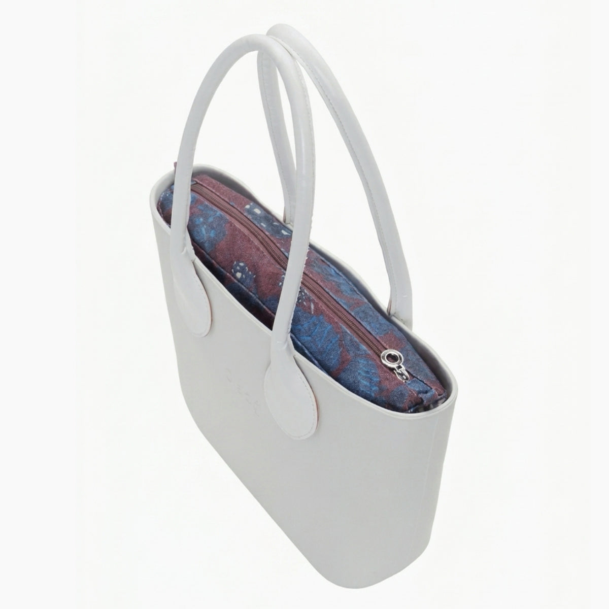 Borsa Composta O Bag Mini Manico Lungo A Cuore E Sacca Tessuto Wild Berries Latte