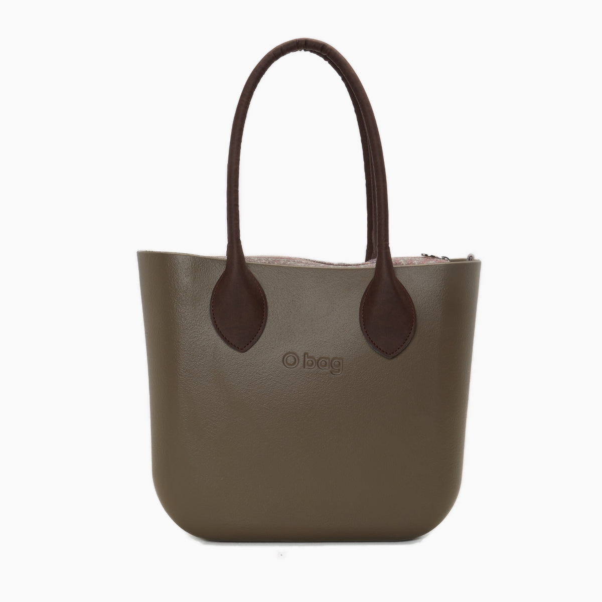 Assembled Bag O Bag Mini Long Heart-Shaped Handle And Inner Bag Fabric Bouquet D'Autunno Walnut