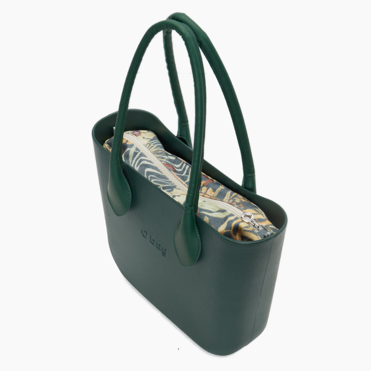 Assembled Bag O Bag Mini Long Heart-Shaped Handle And Inner Bag Fabric Vanilla Rose Eden Green
