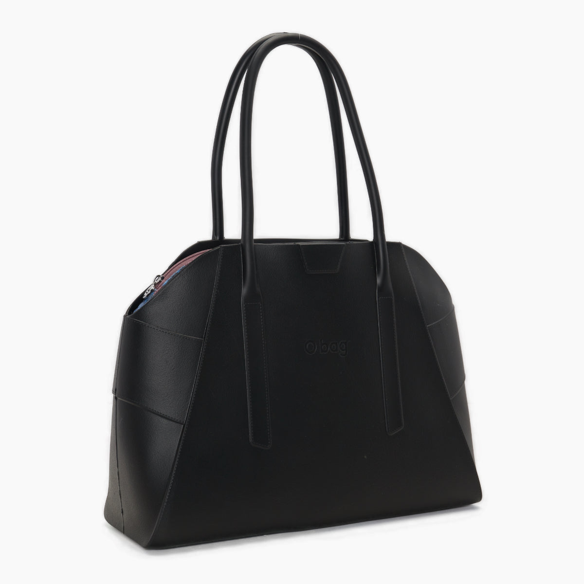 Borsa Composta O Bag Unique Manico Lungo E Sacca Tessuto Wild Berries Nero