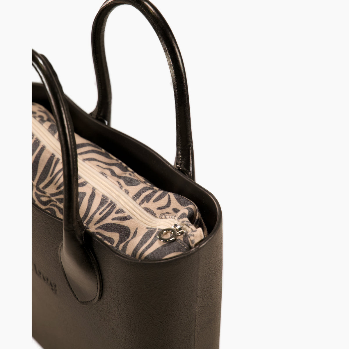 Borsa Composta O Bag Mini Manico Corto A Cuore E Sacca Tessuto Zebrato Urban