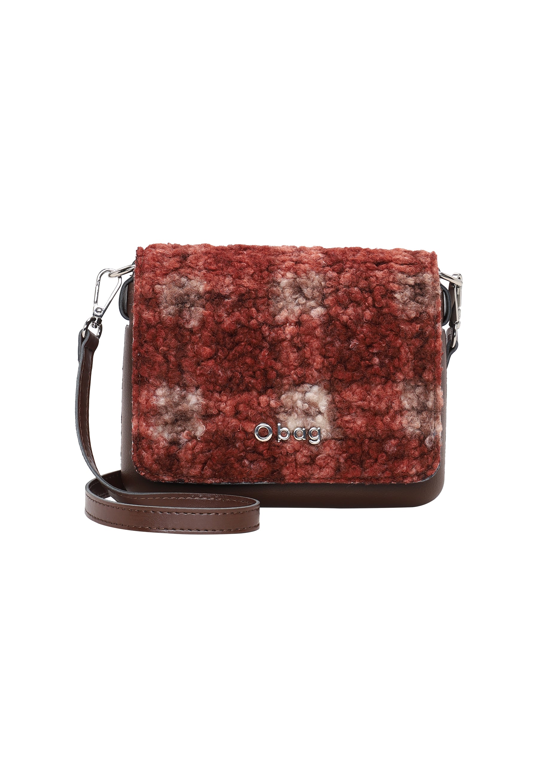Zusammengesetzte Tasche O Pocket Überschlag Und Extraslim Schulterriemen Stoff Tartan 3D Schokolade