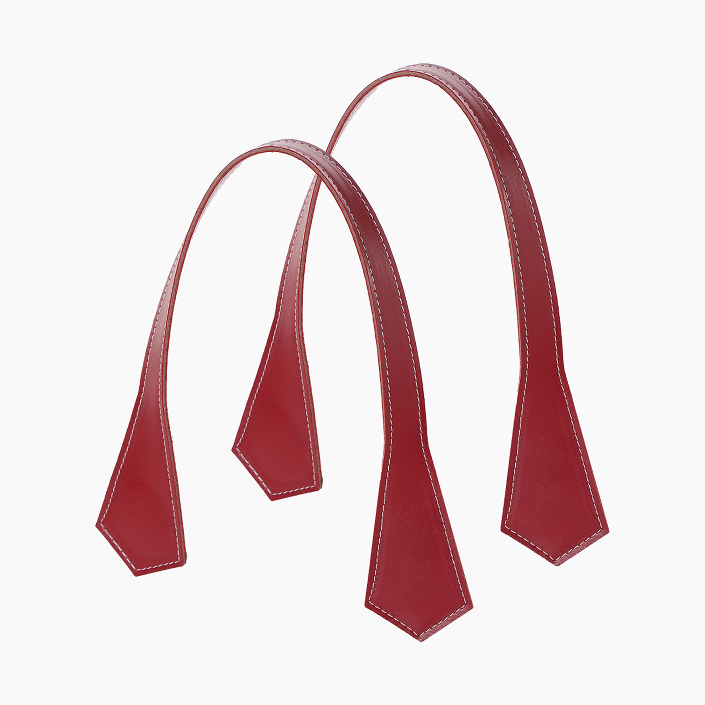 Manico corto a punta con impunture cherry effetto nappa