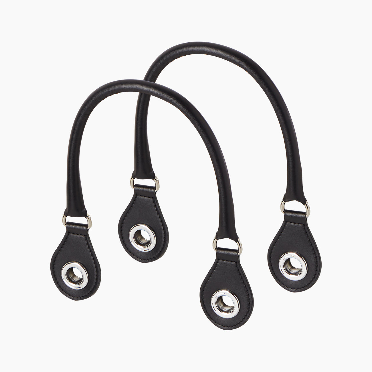 Manico goccia forato corto double con anello a d tessuto sintetico effetto nappa easy nero