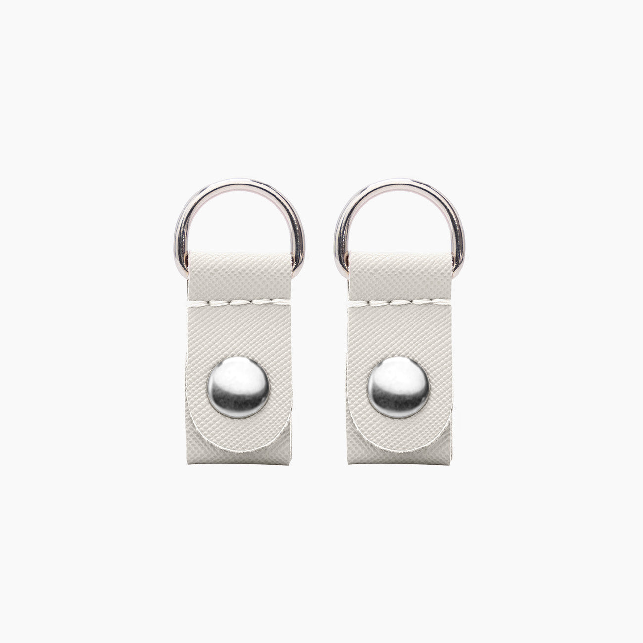 Accessorio clip tessuto sintetico saffiano latte