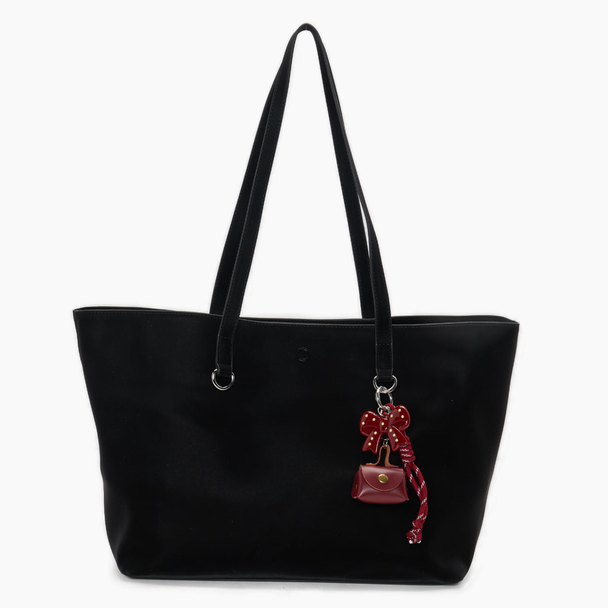 Complete Bag With Handles O Bag Icon Iris New Red Rubberized Fabric