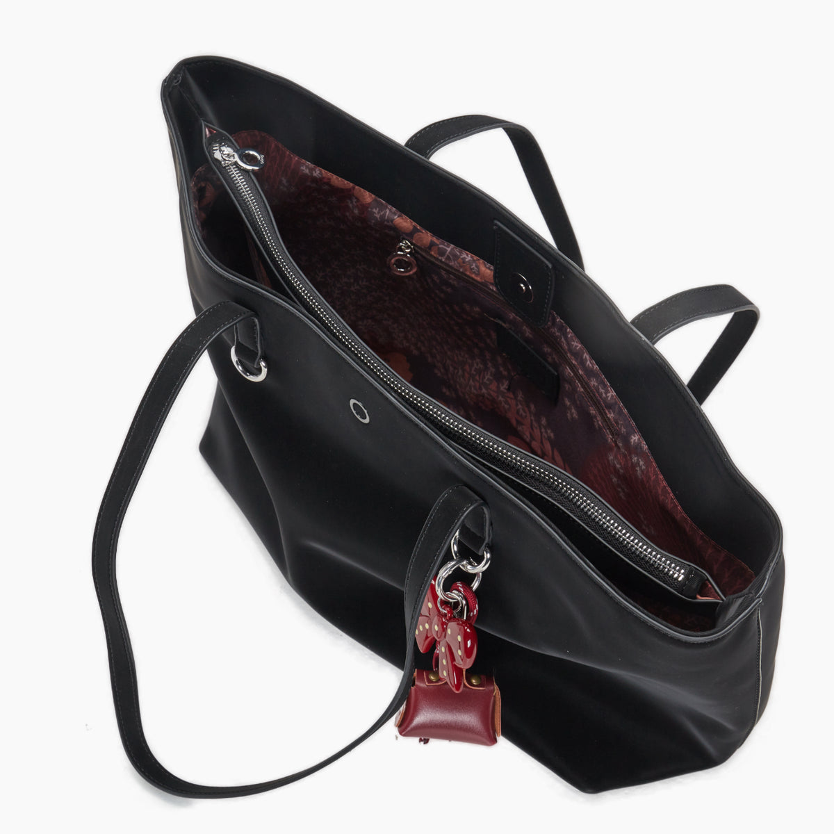 Complete Bag With Handles O Bag Icon Iris New Red Rubberized Fabric