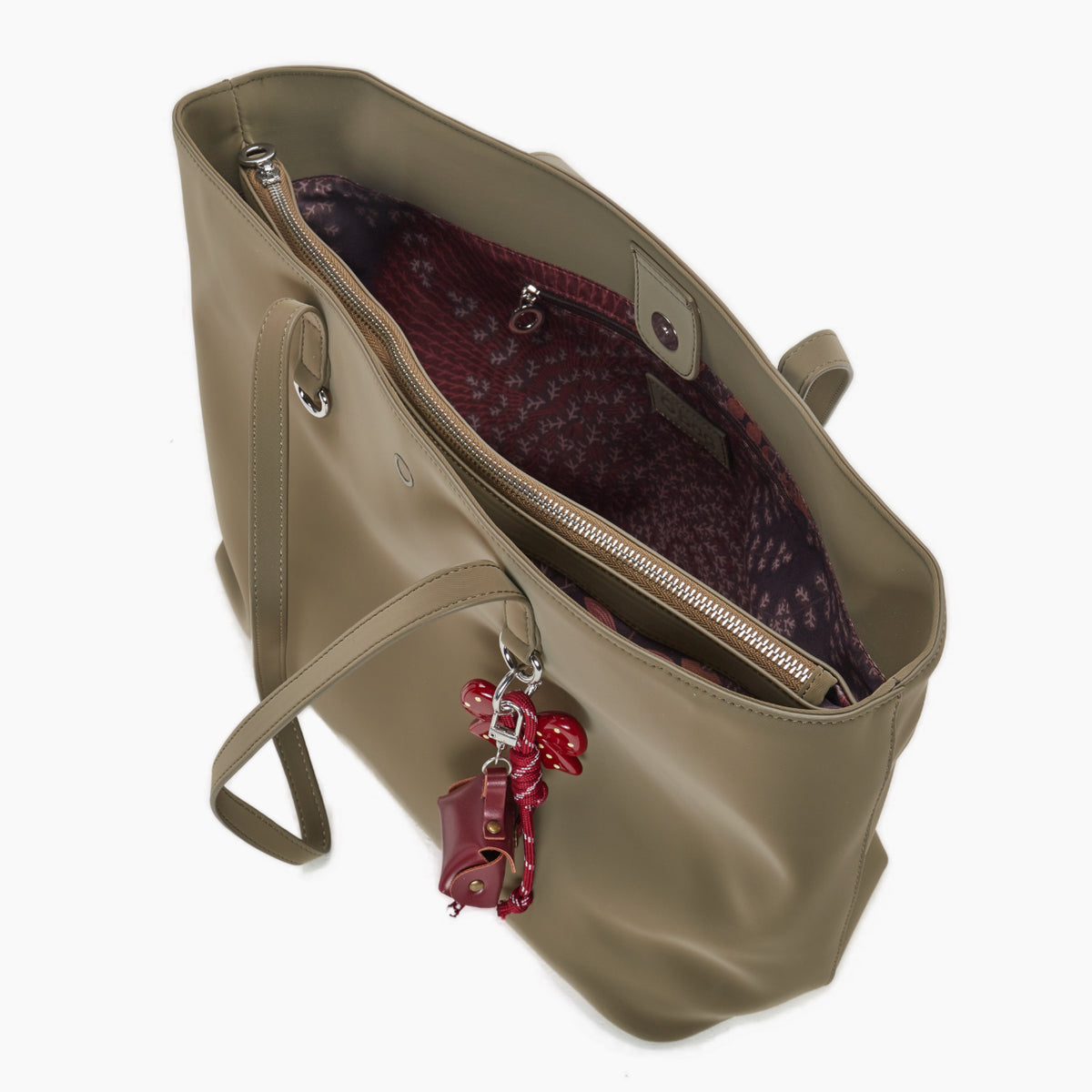 Borsa Completa Con Manici O Bag Icon Iris Tessuto Gommato verde