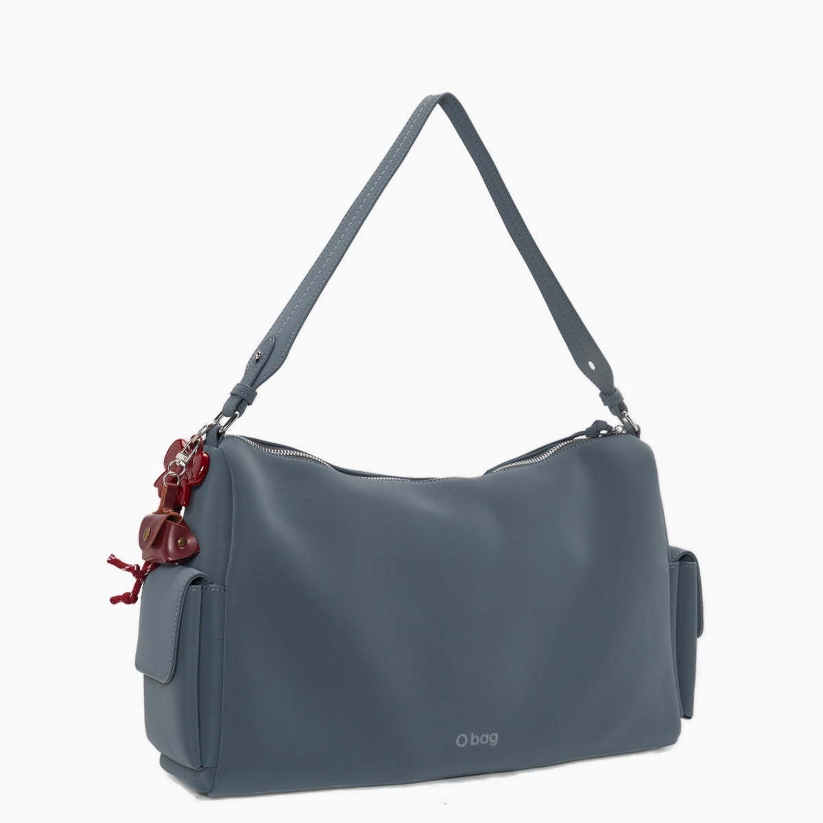 Complete Bag With Zip Closure And Pockets O Bag Sacca Iris New Sugar Paper Blue Rubberized Fabric