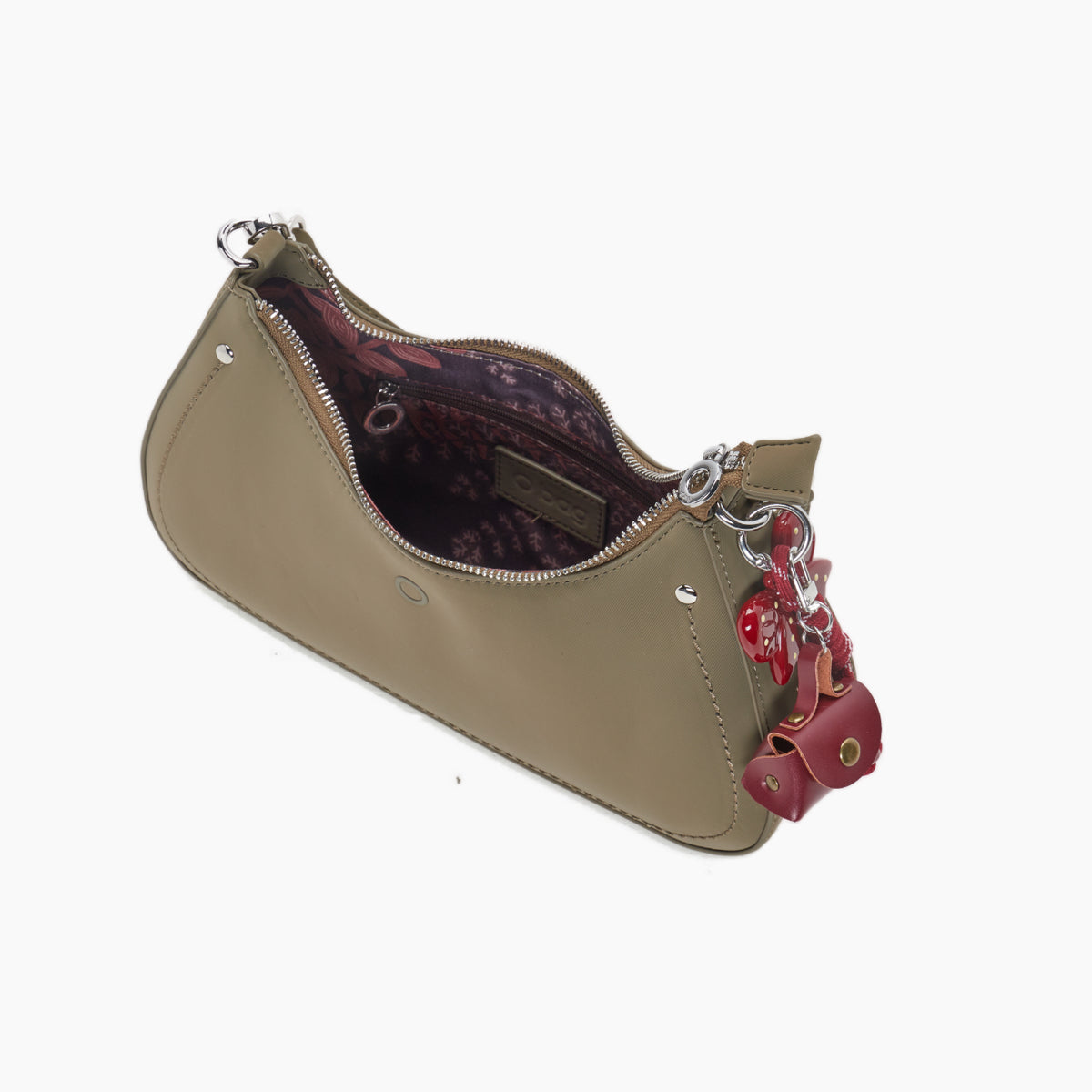 Borsa Completa A Spalla Con Chiusura Zip O Bag Hobo Iris Tessuto Gommato verde