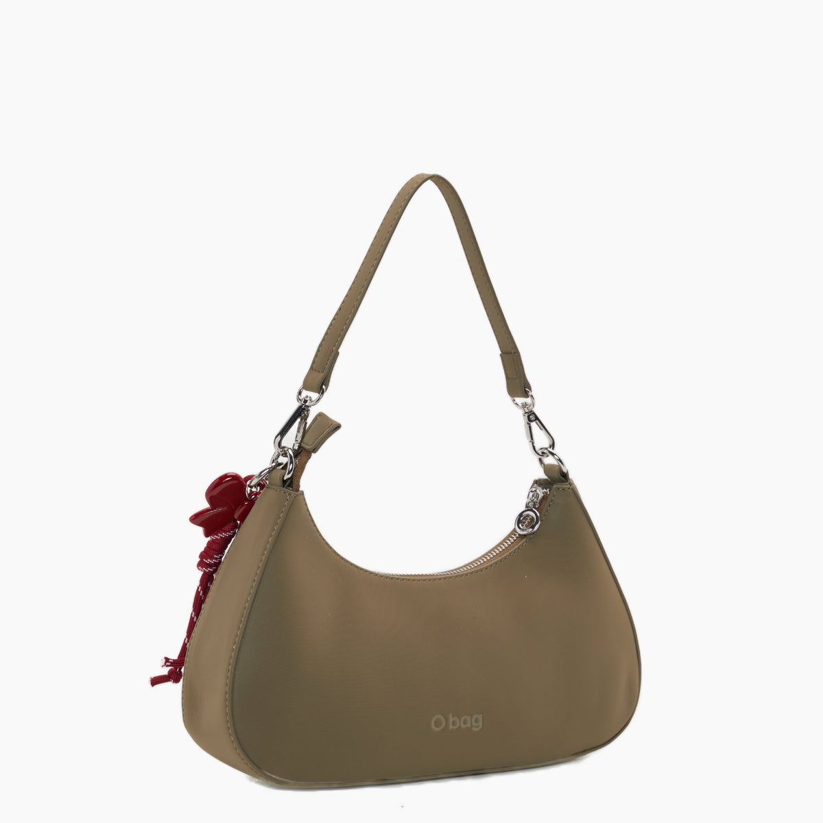 Borsa Completa A Spalla Con Chiusura Zip O Bag Hobo Iris Tessuto Gommato verde