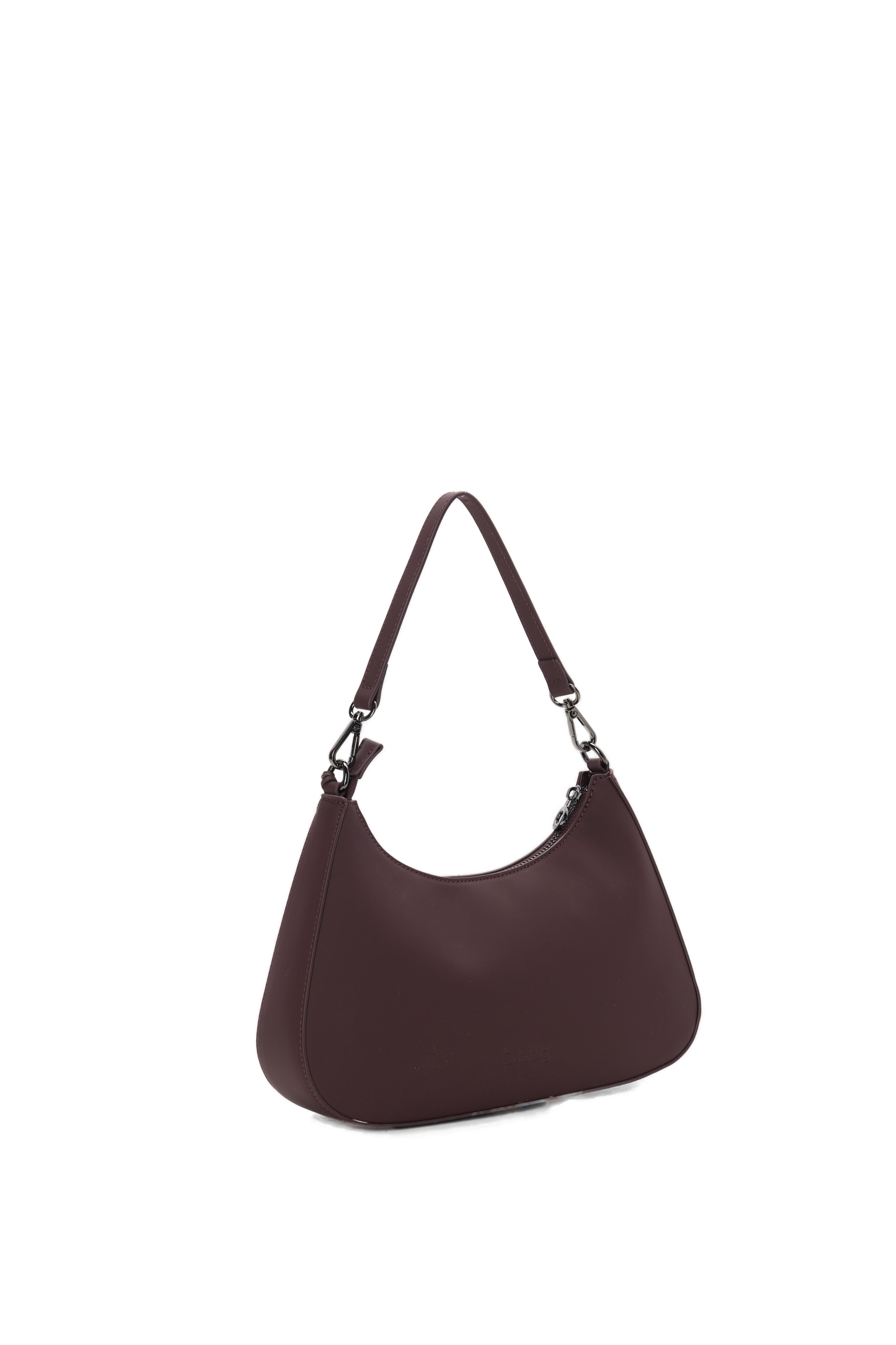 Sac Porté Épaule Complet Avec Fermeture Éclair O Bag Cortina Tissu Gommé Bordeaux