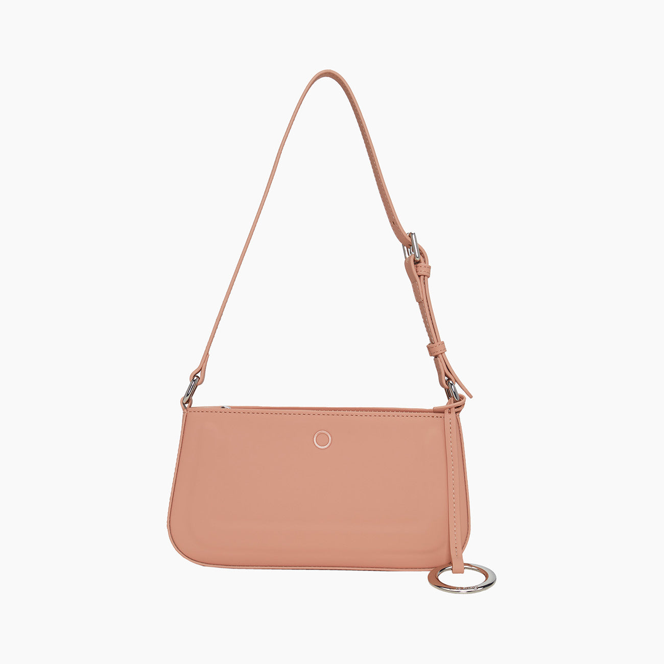 Borsa completa con zip e tracolla regolabile O bag party tessuto gommato blush