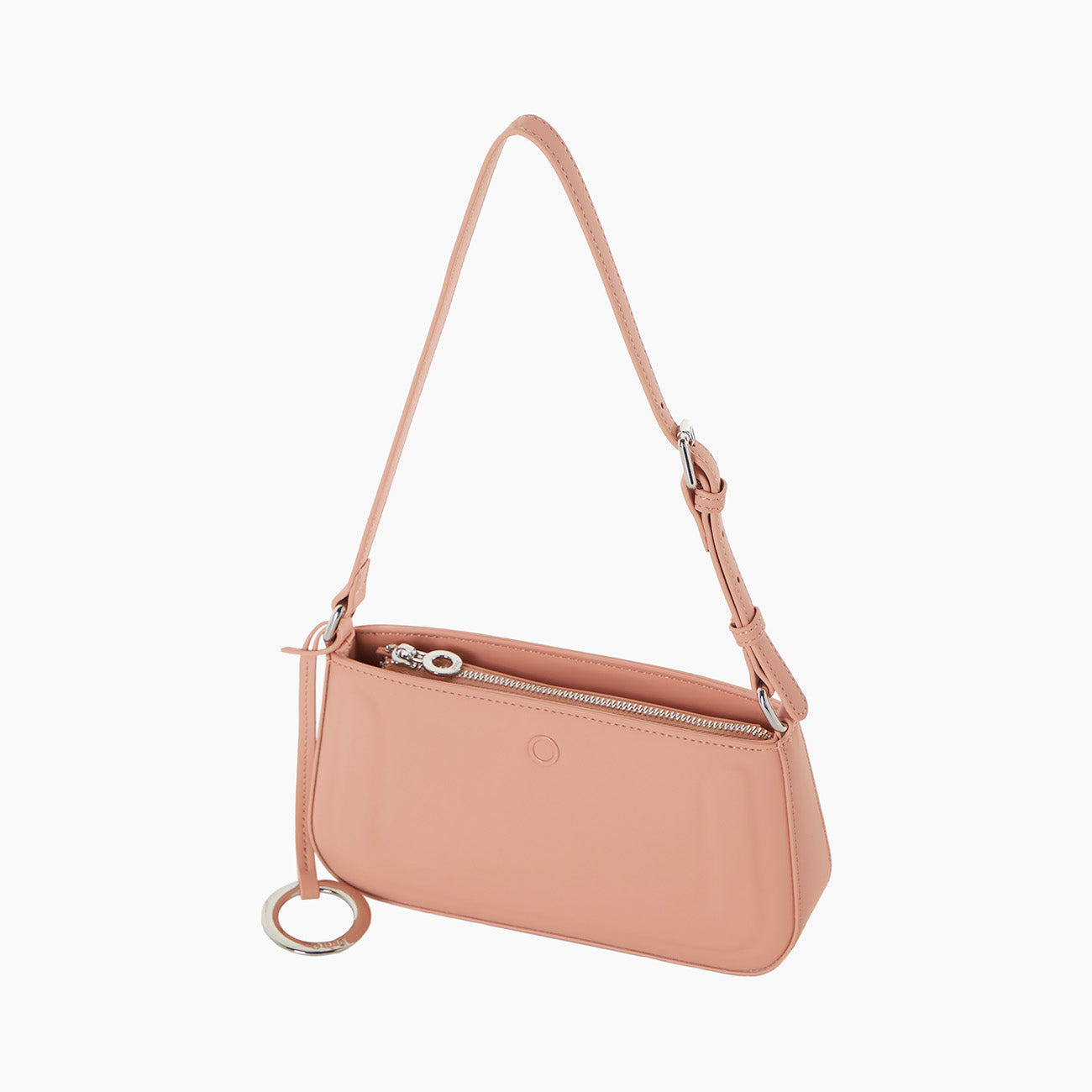 Borsa completa con zip e tracolla regolabile O bag party tessuto gommato blush