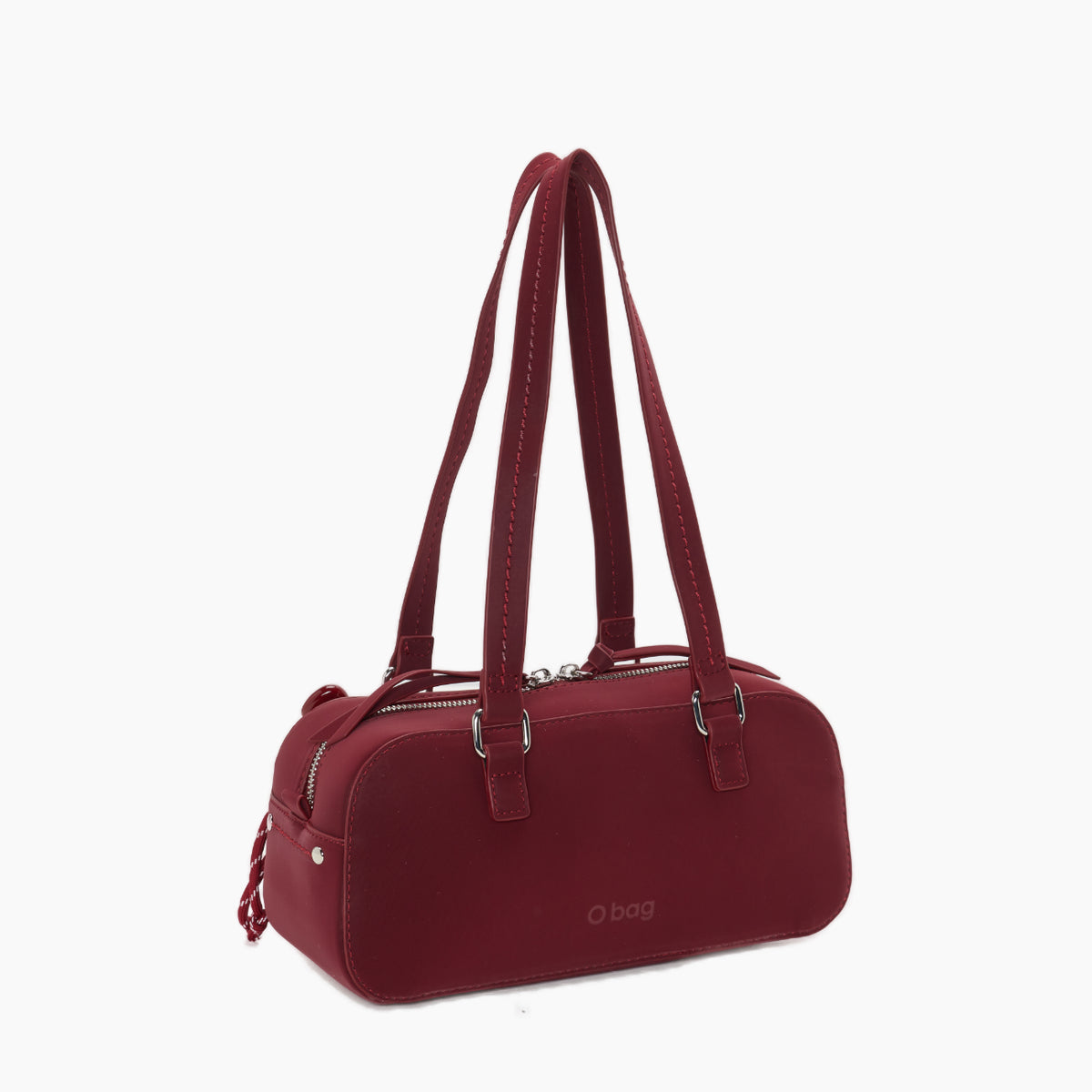 Complete Bag With Zip Closure And Pockets O Bag Bauletto Iris New Red Rubberized Fabric