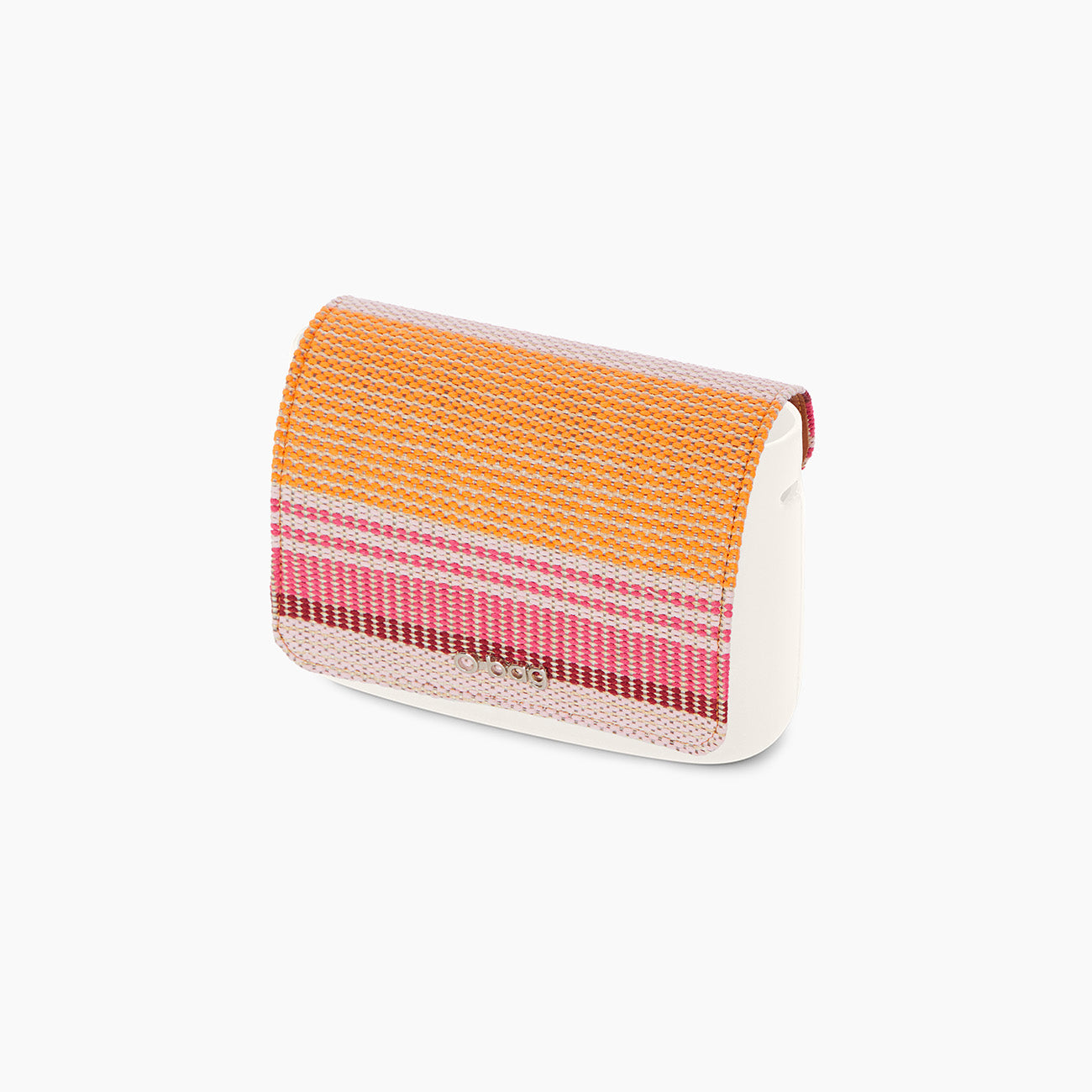 Pattina O Pocket tessuto rafia righe multicolor fucsia