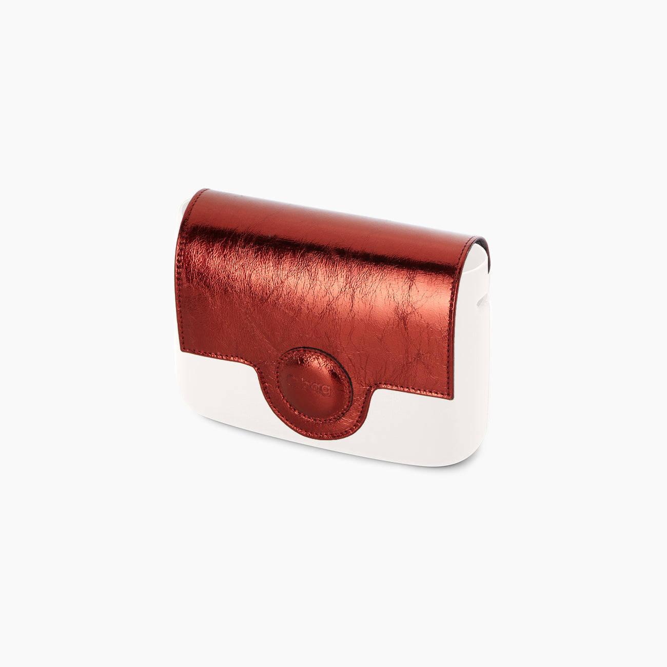 Rote O pocket Klappe in Laminatoptik mit Magnetverschluss