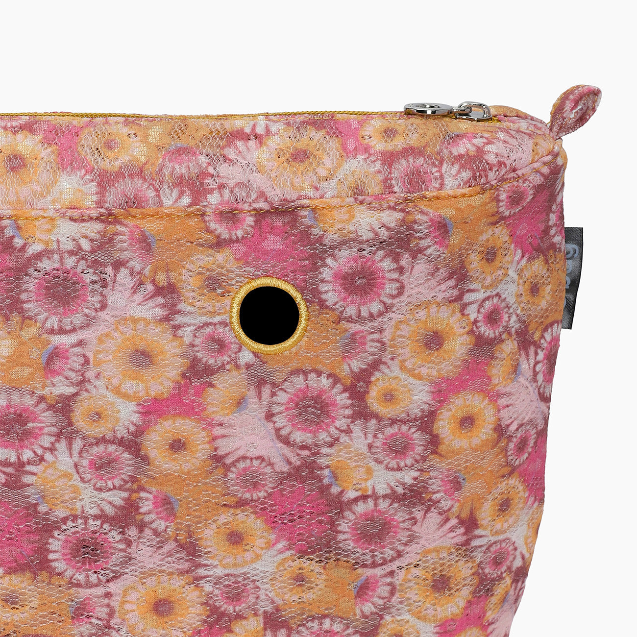 Sacca interna zip O bag tessuto lace bloom sun