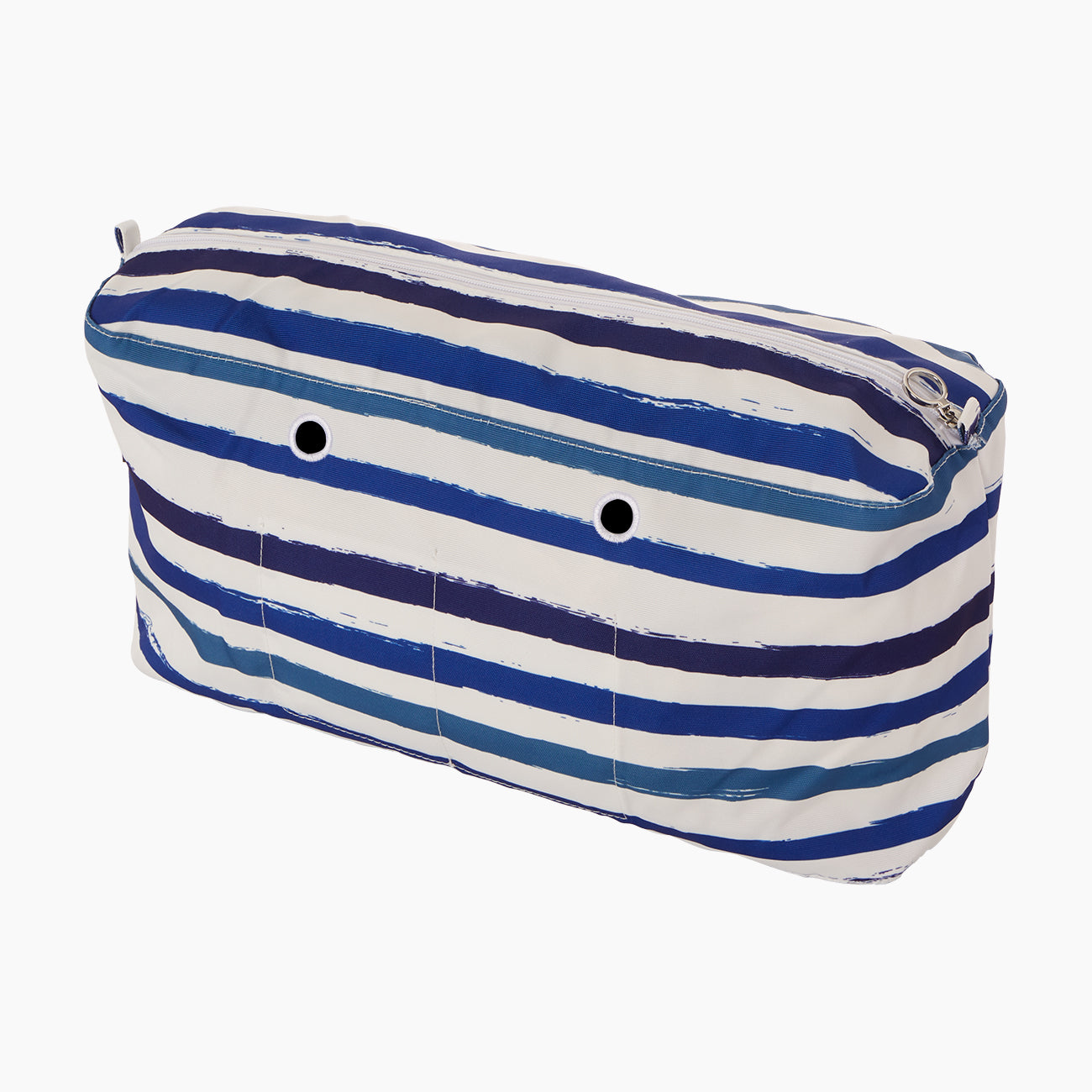 Sacca interna zip O bag Beach poliestere con stampa righe sfumate blu marina