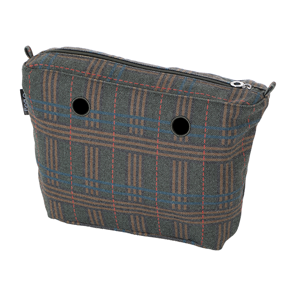 Sac Intérieur Zippé O Bag Urban Midi Tissu Écossais Militaire