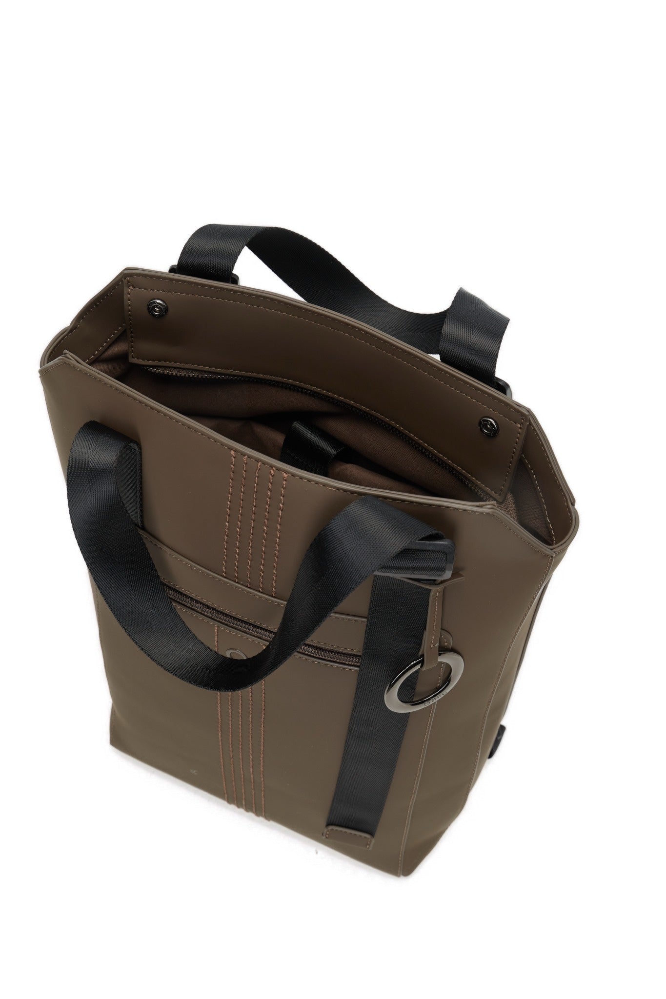 Sac À Dos Complet Avec Fermeture Éclair Et Poche O Bag Zermatt Tissu Gommé Chocolat