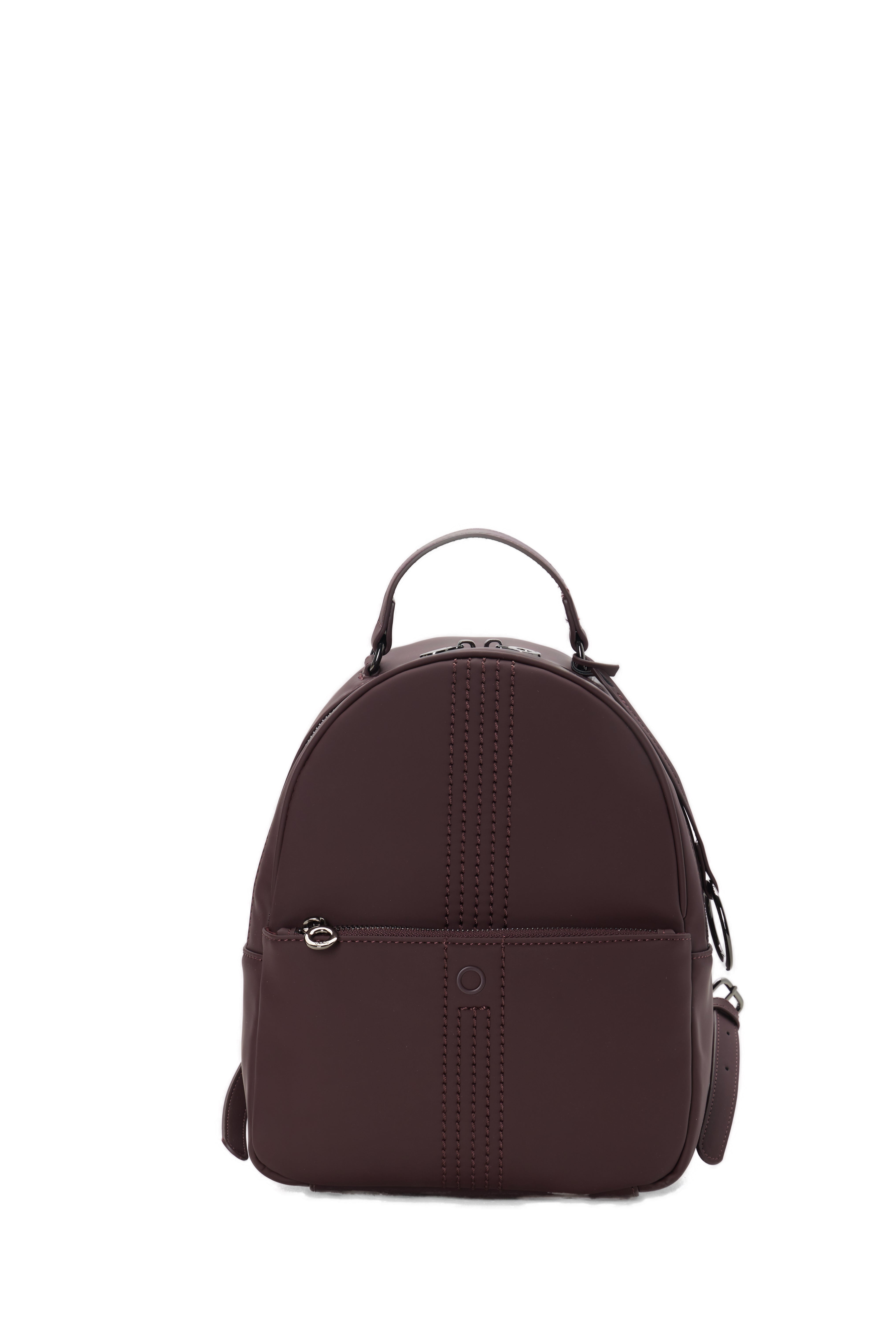Sac À Dos Complet Avec Fermeture Éclair Et Poche O Bag Thuile Tissu Gommé Bordeaux