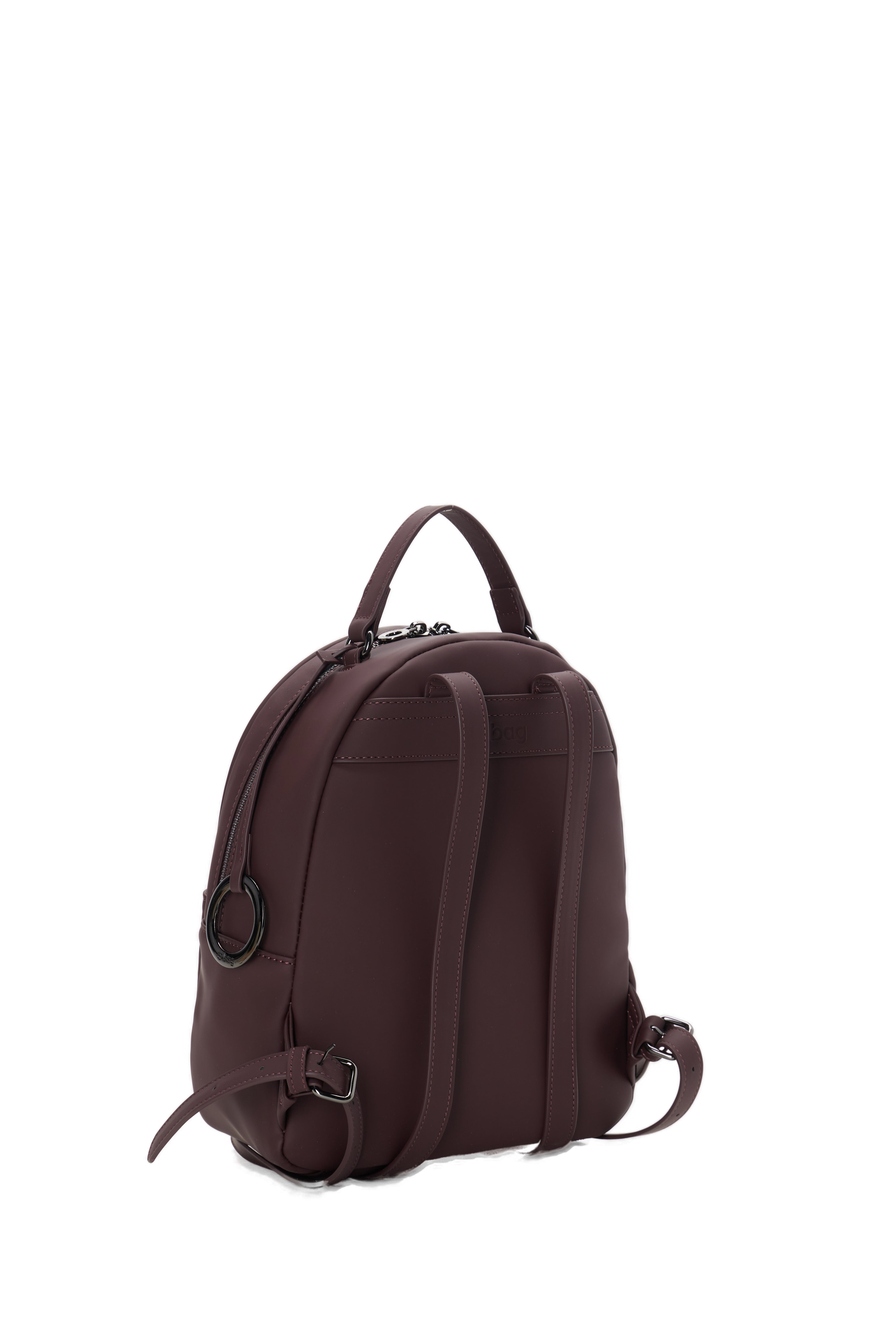 Sac À Dos Complet Avec Fermeture Éclair Et Poche O Bag Thuile Tissu Gommé Bordeaux