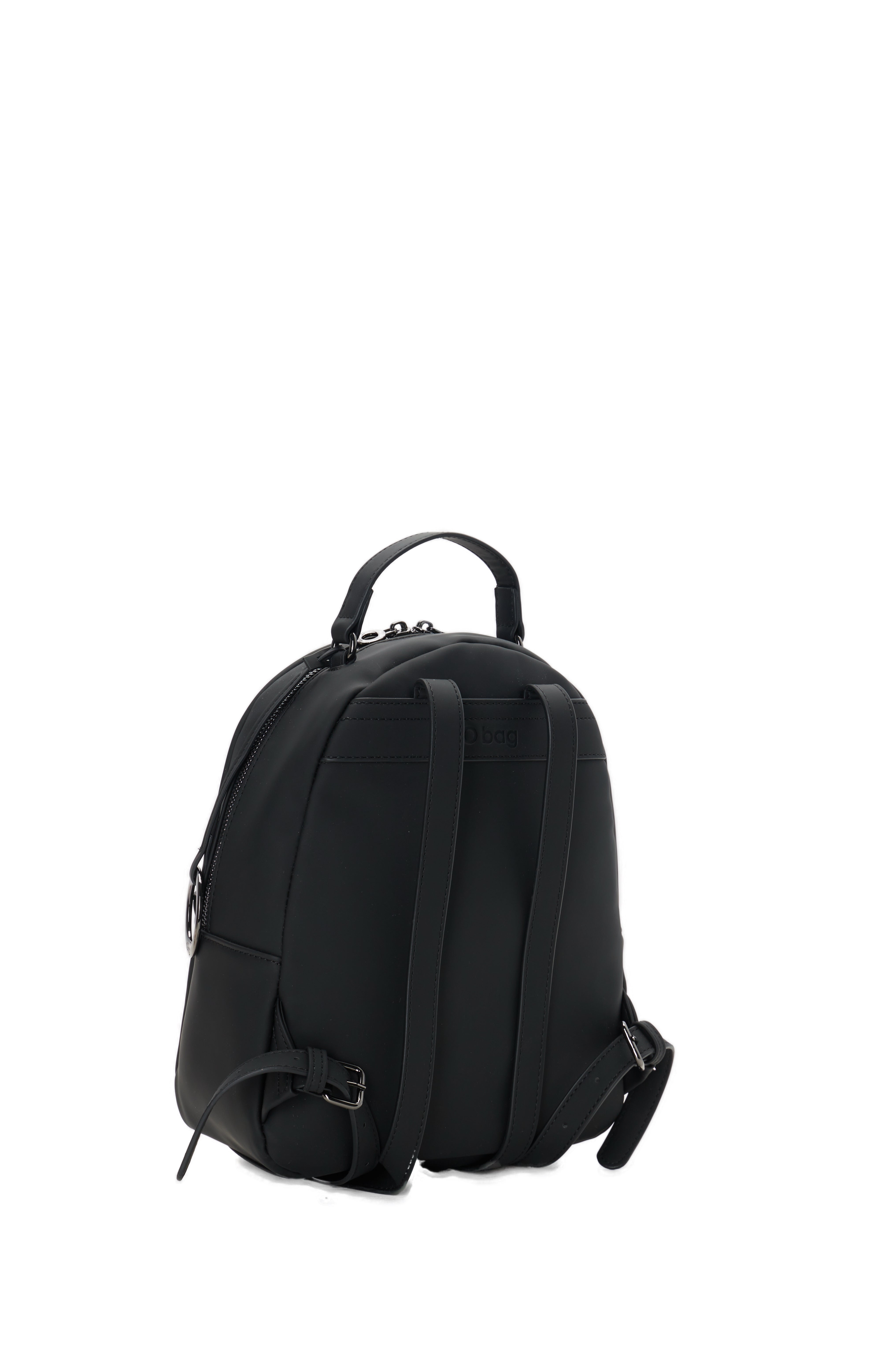 Complete Backpack With Zip Closure And Pocket O Bag Thuile Rubberized Fabric Black