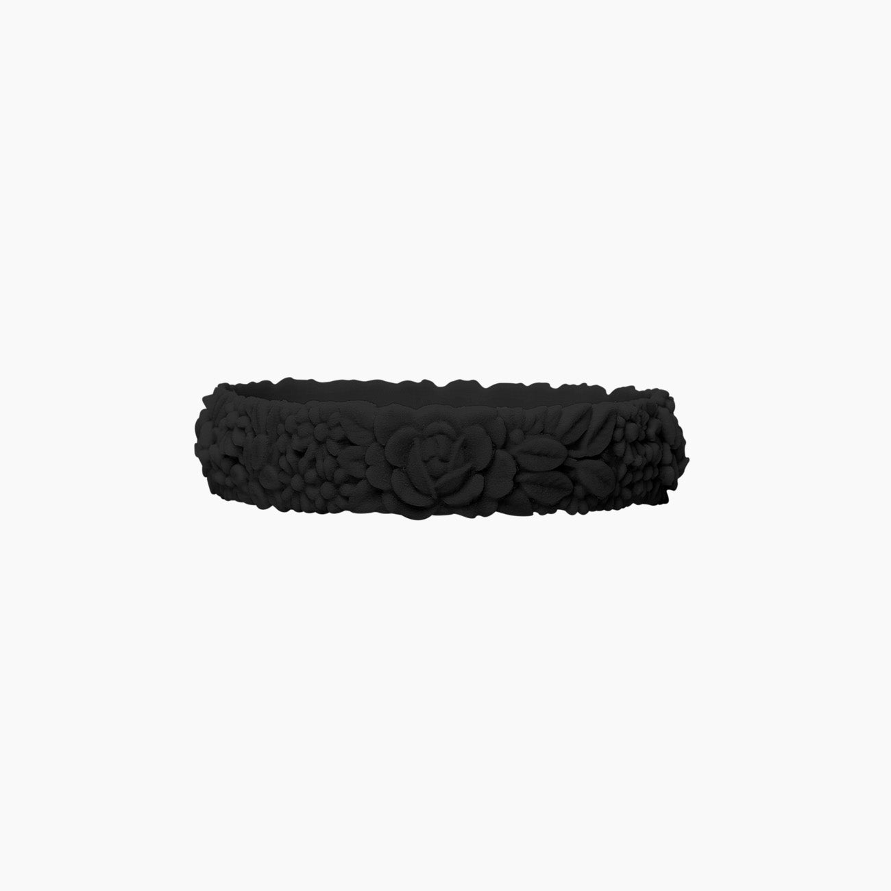 O Bracelet flower slim silicone nero