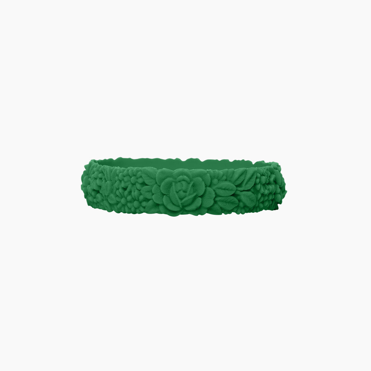 O Bracelet flower slim silicone smeraldo