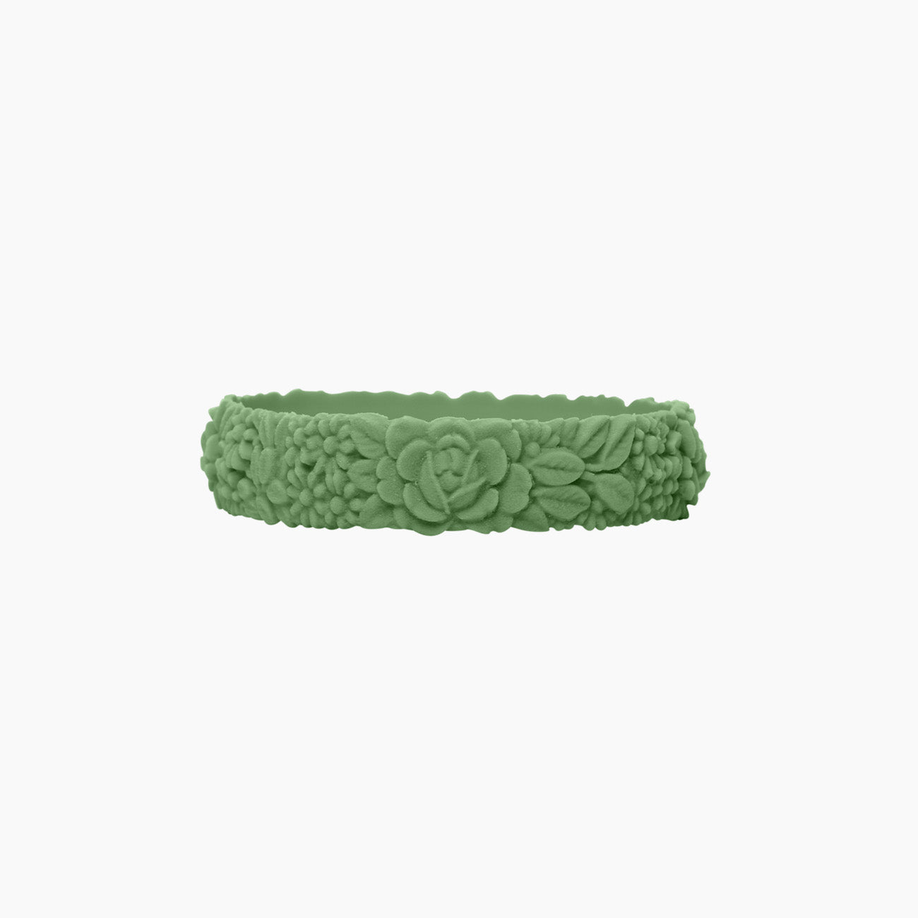 O Bracelet flower slim silicone verde