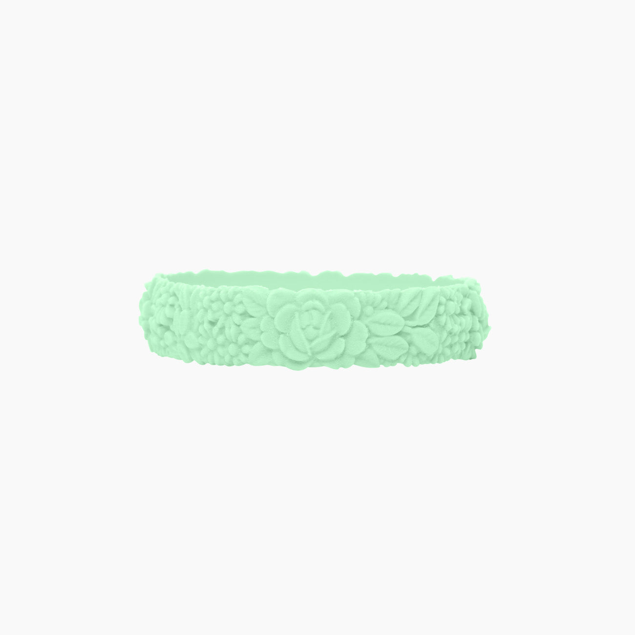 O Bracelet flower slim silicone verde bianco
