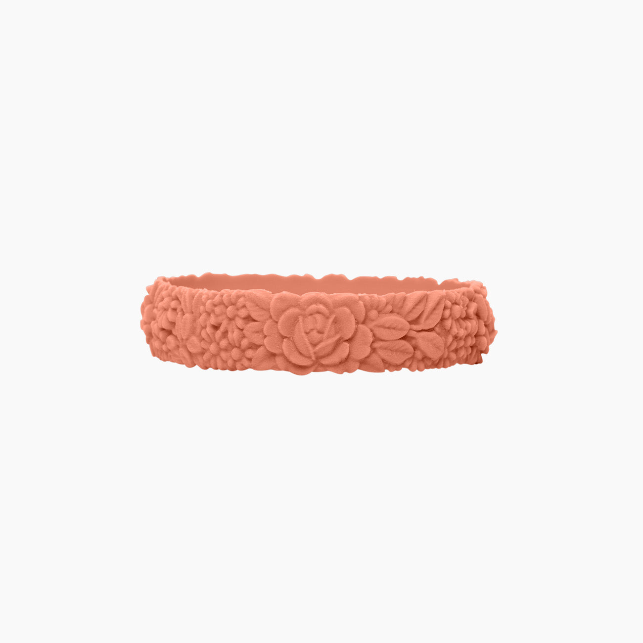 O Bracelet flower slim silicone salmone