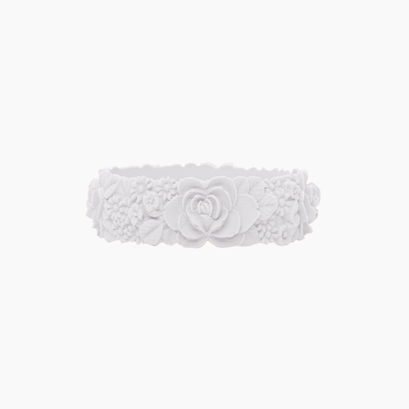 O Bracelet flower big silicone bianco