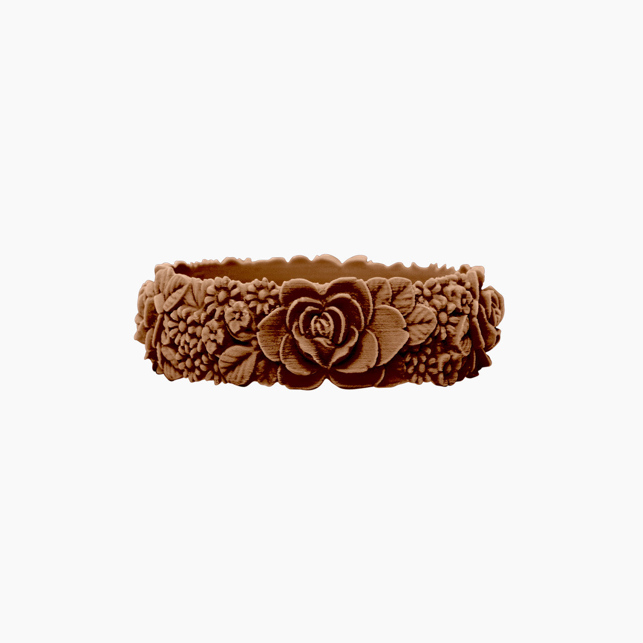O Bracelet flower big silicone bronzo