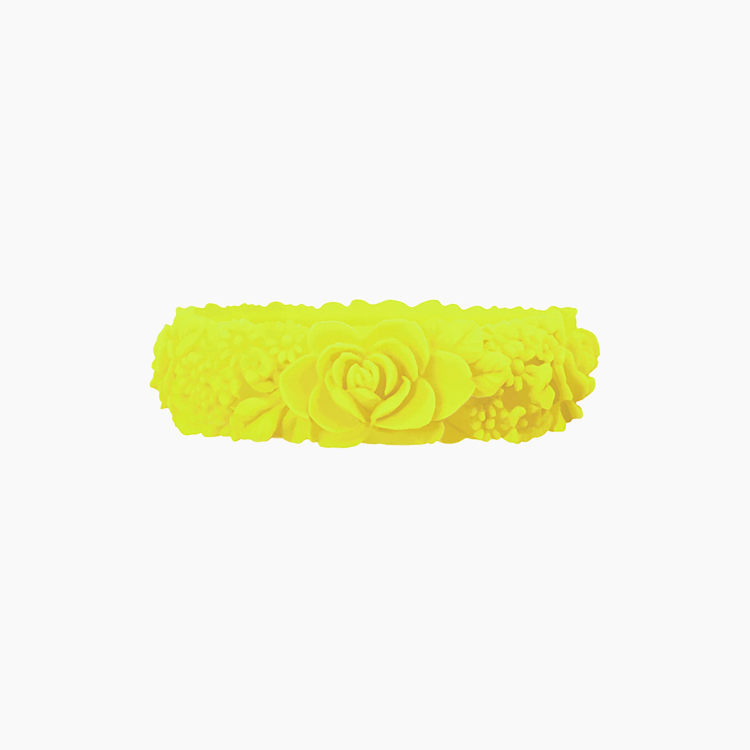 O Bracelet Flower Big Silikon Fluo Gelb