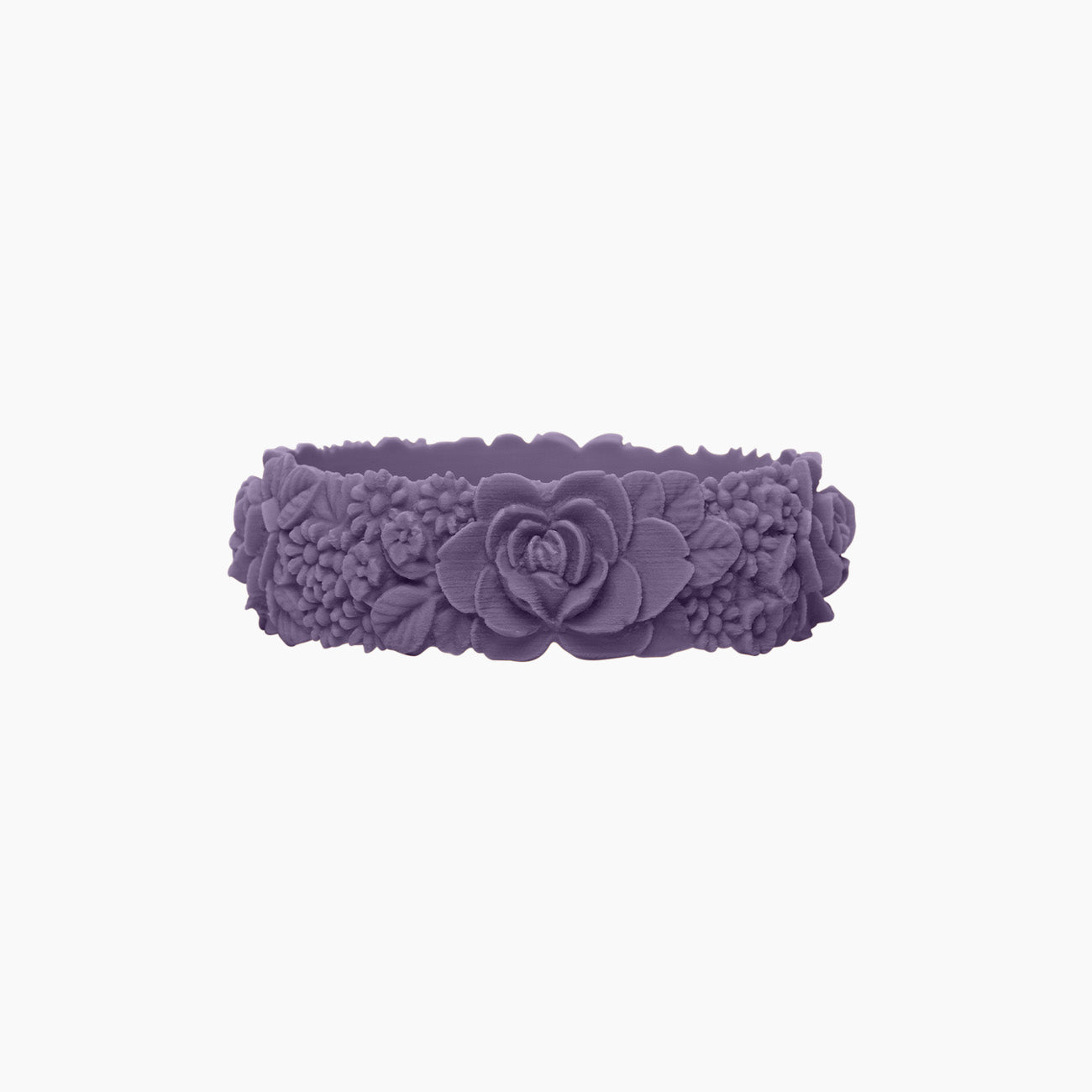 O Bracelet flower big silicone viola desaturato
