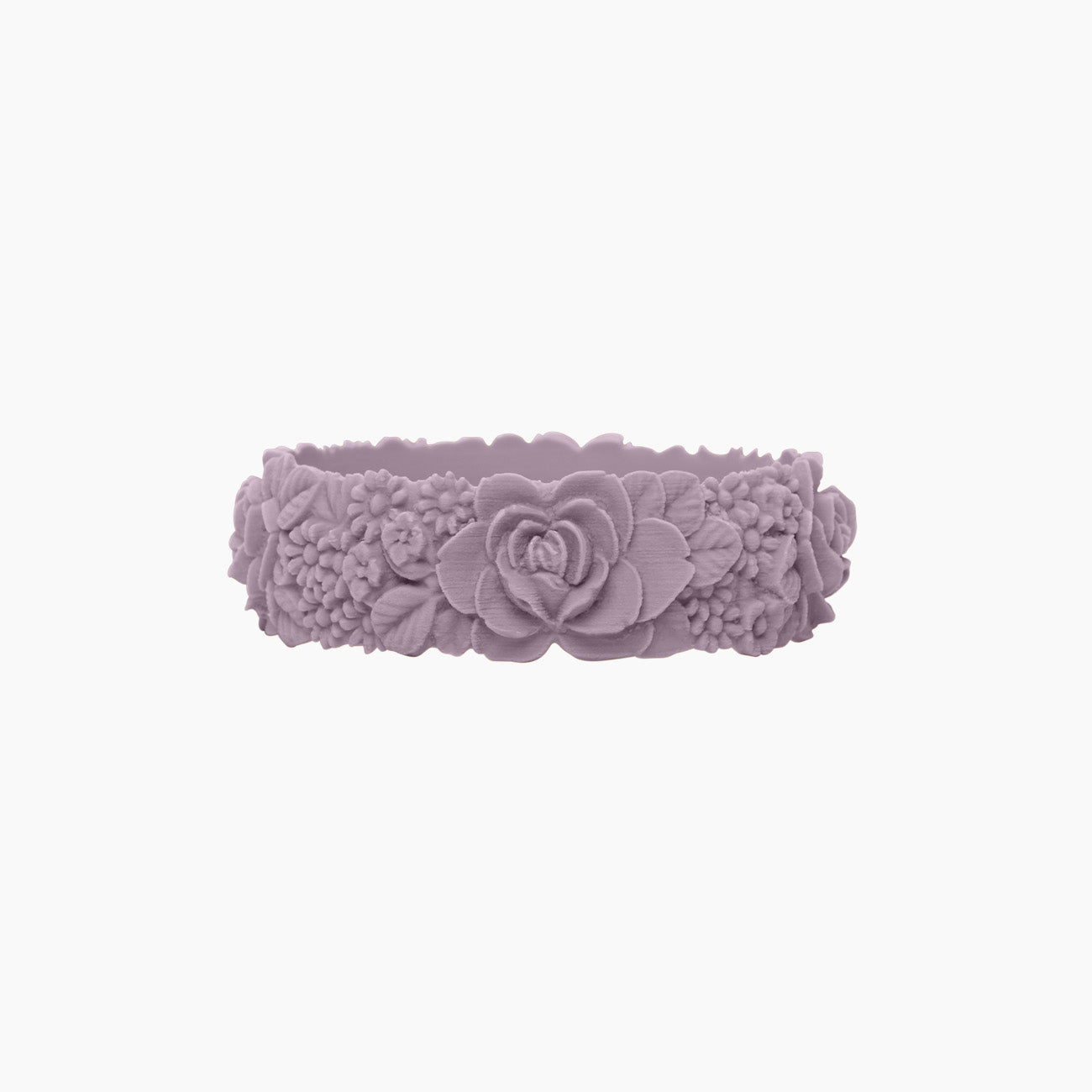 O Bracelet flower big silicone viola pastello