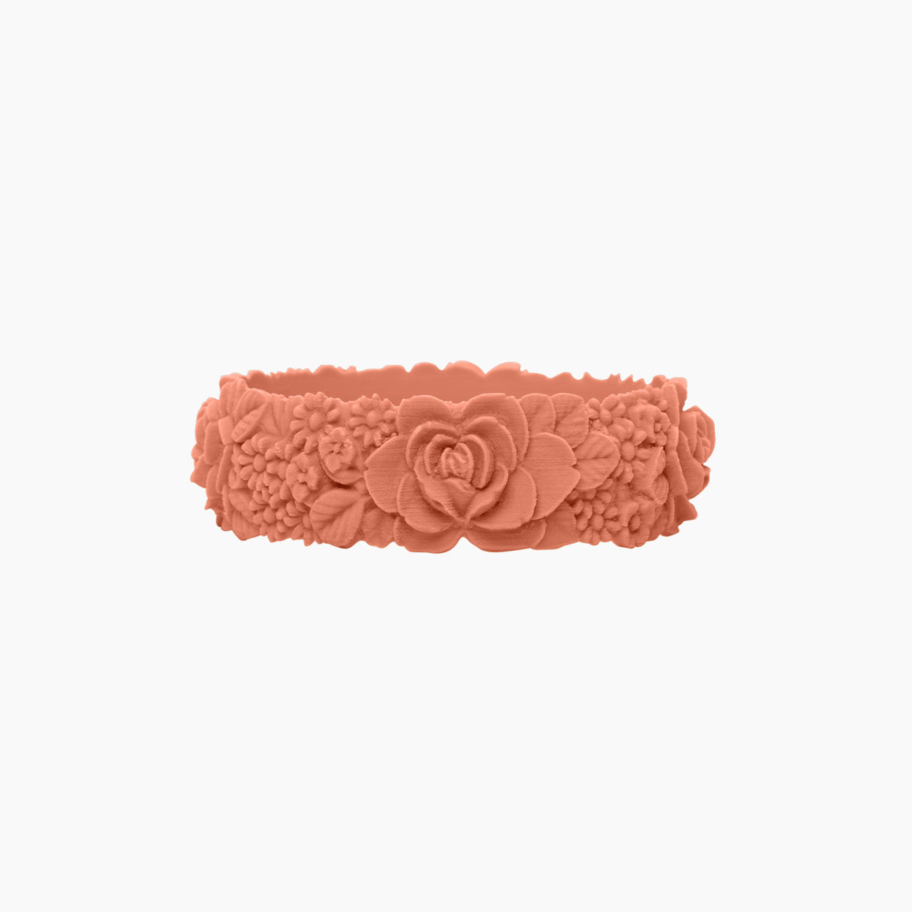 O Bracelet Flower Big Silicone Salmon