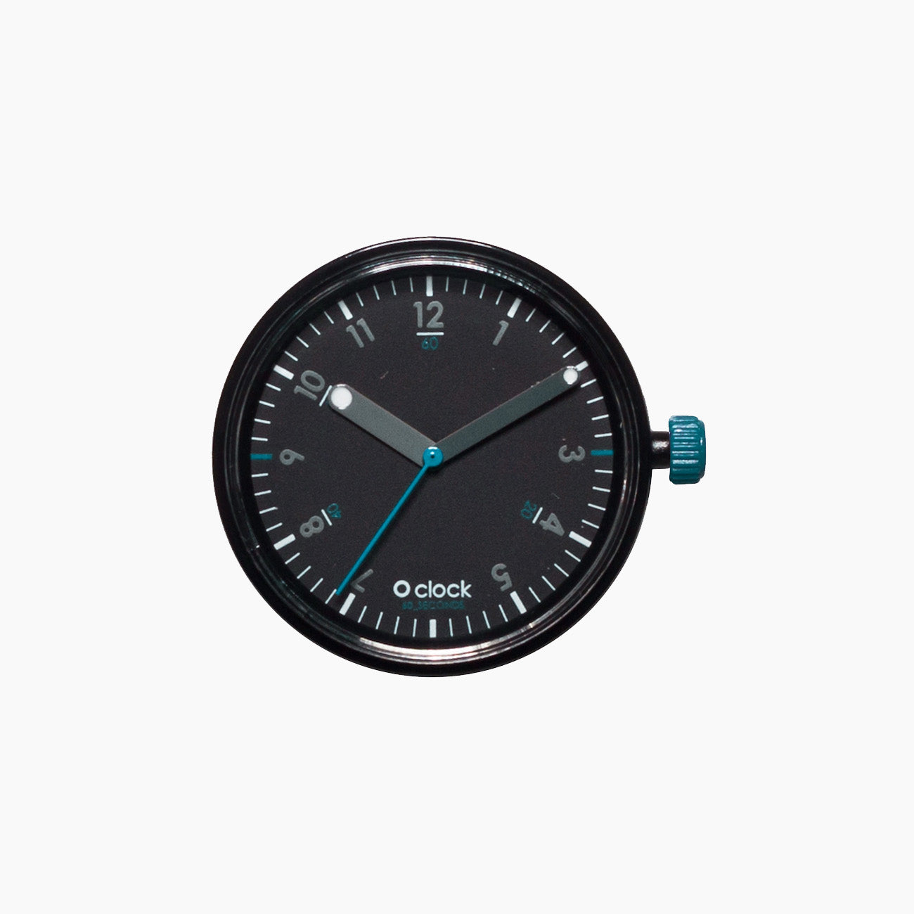 O Clock meccanismo seconds acqua-nero