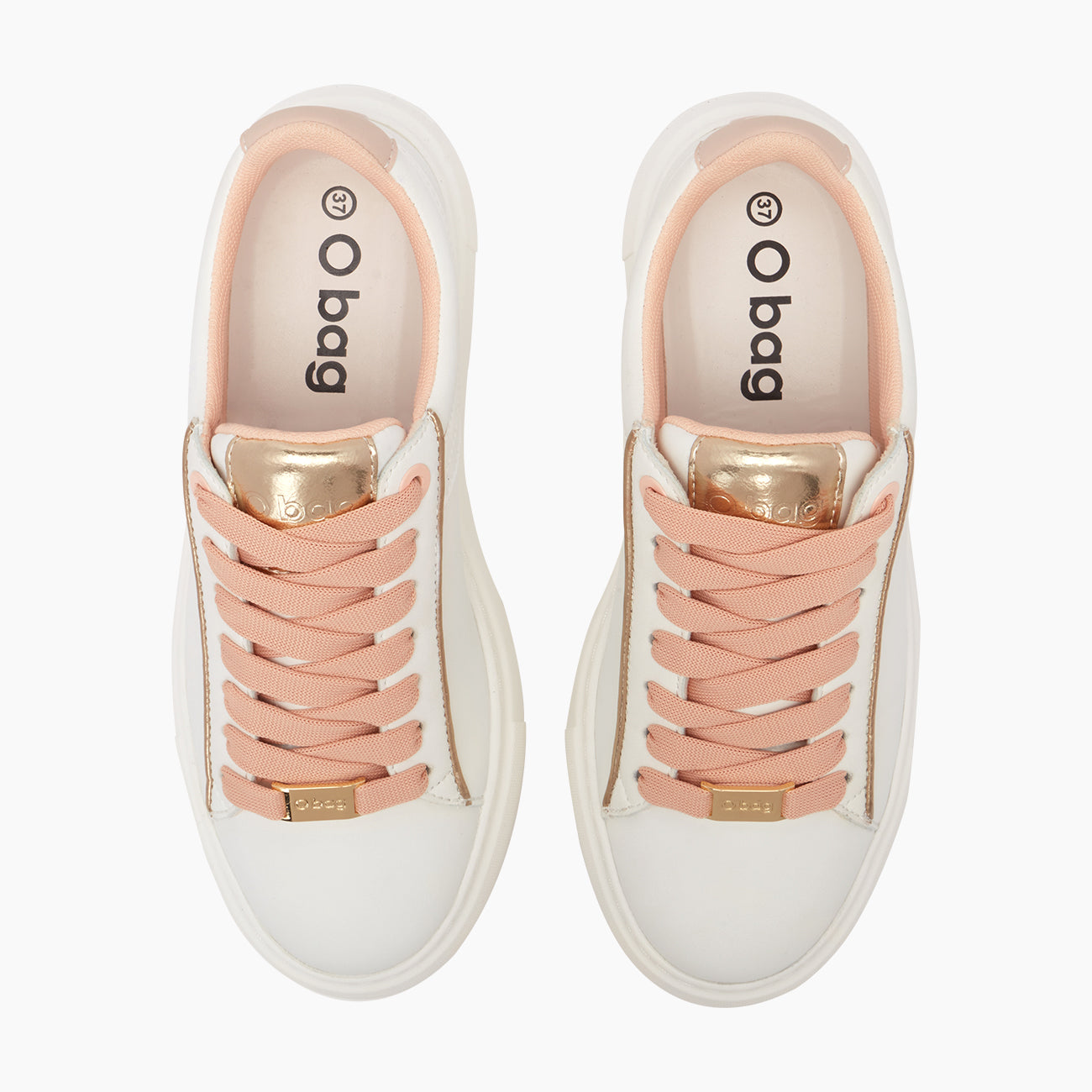 O sneakers London bianco e rosa smoke