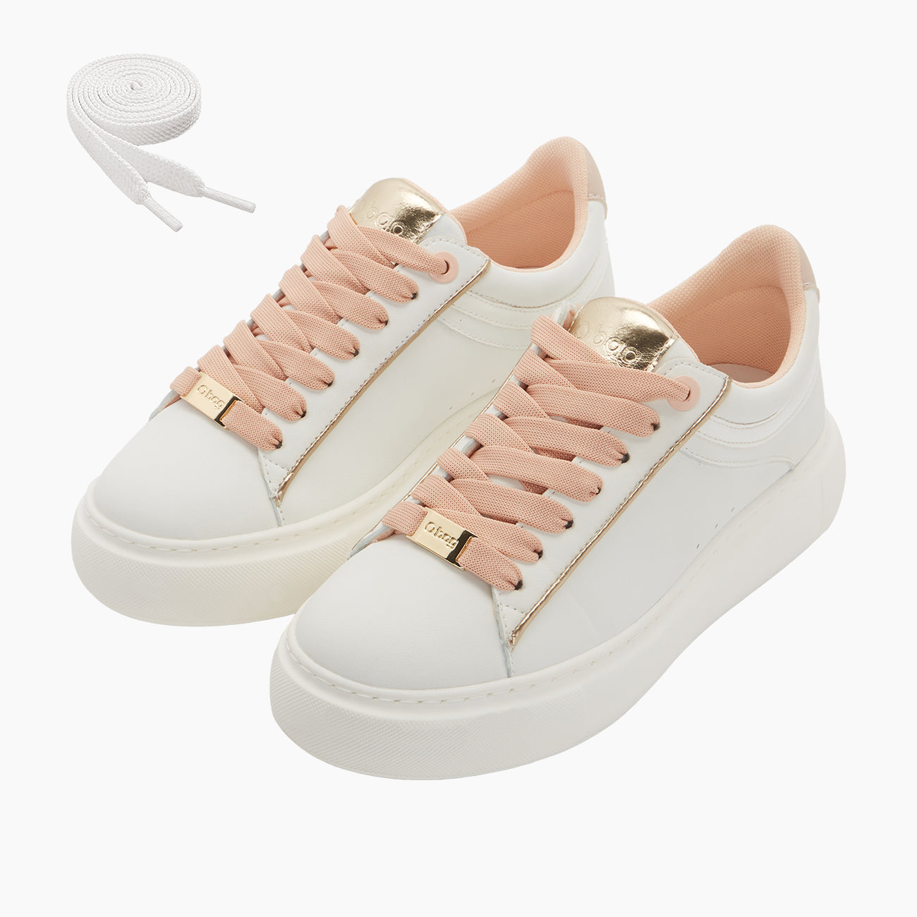 O sneakers London bianco e rosa smoke