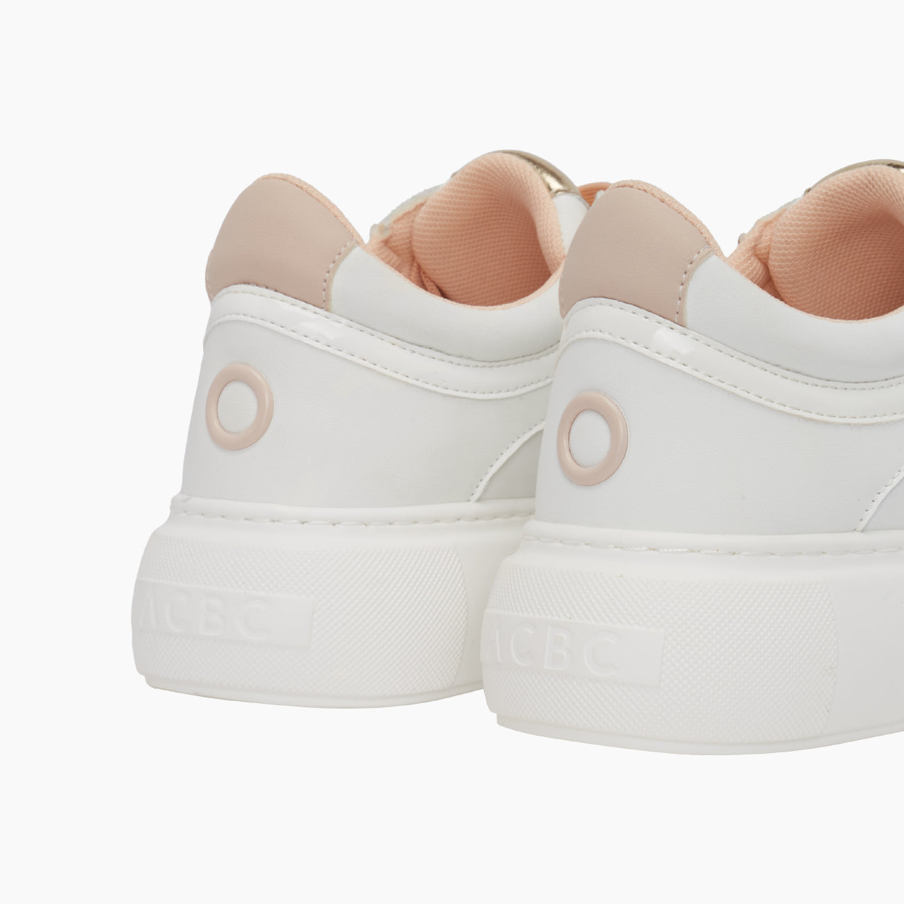 O sneakers London bianco e rosa smoke