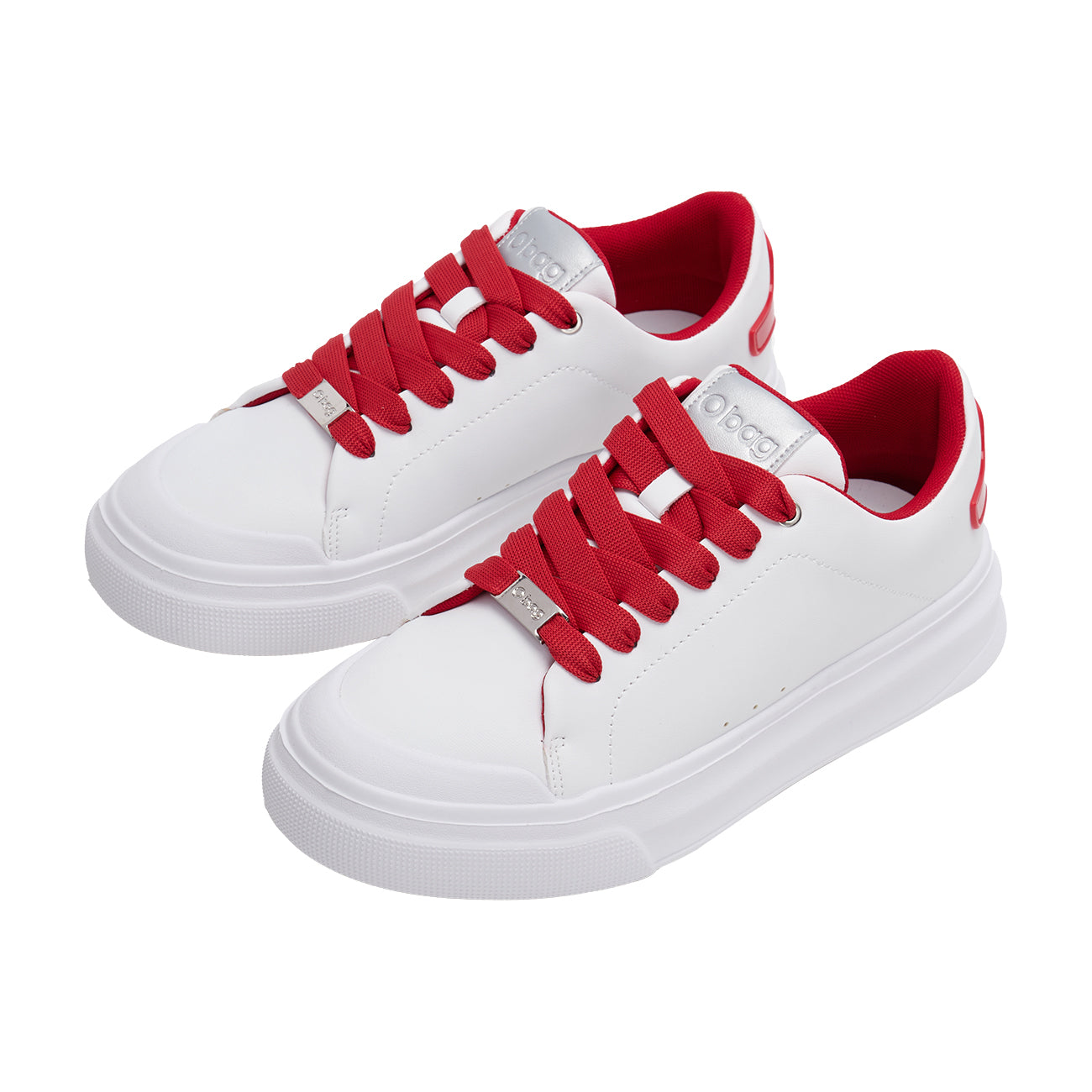 Sneaker Damen White Recycled Materials Weiss/Tomato