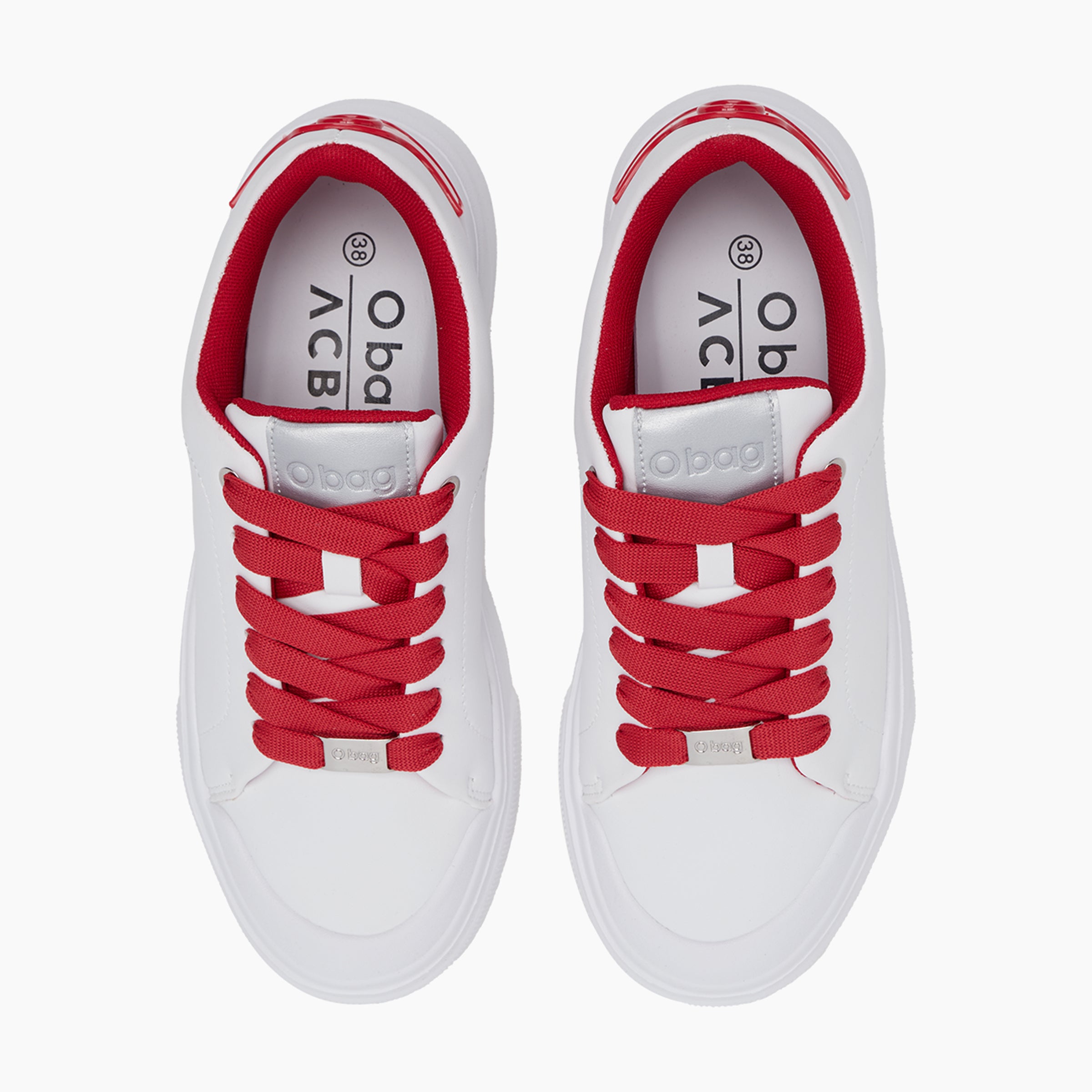 Sneaker Damen White Recycled Materials Weiss/Tomato