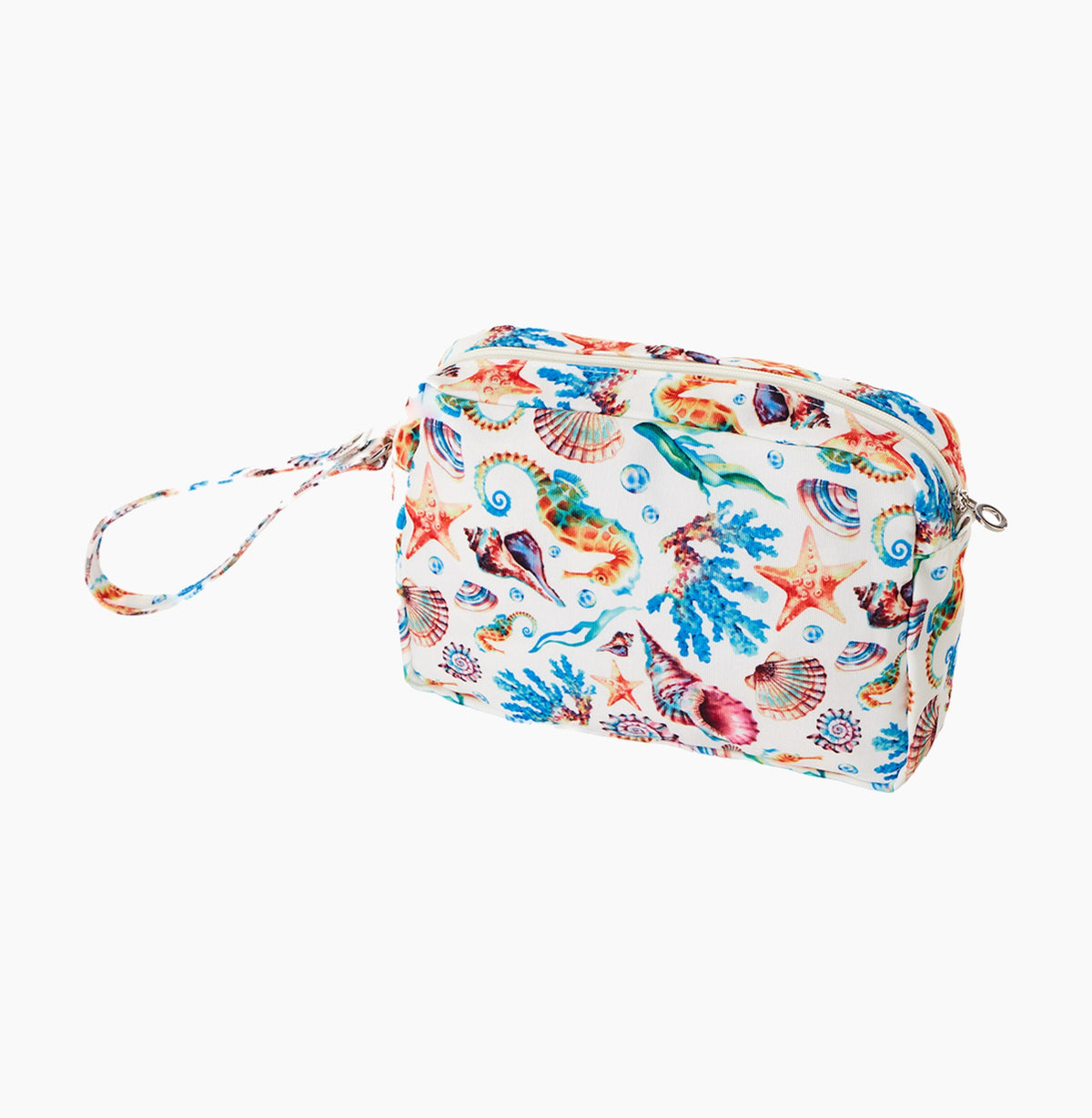 Pochette con zip e manichetto+bottone O bag marbella tessuto cavalluccio marino multicolor