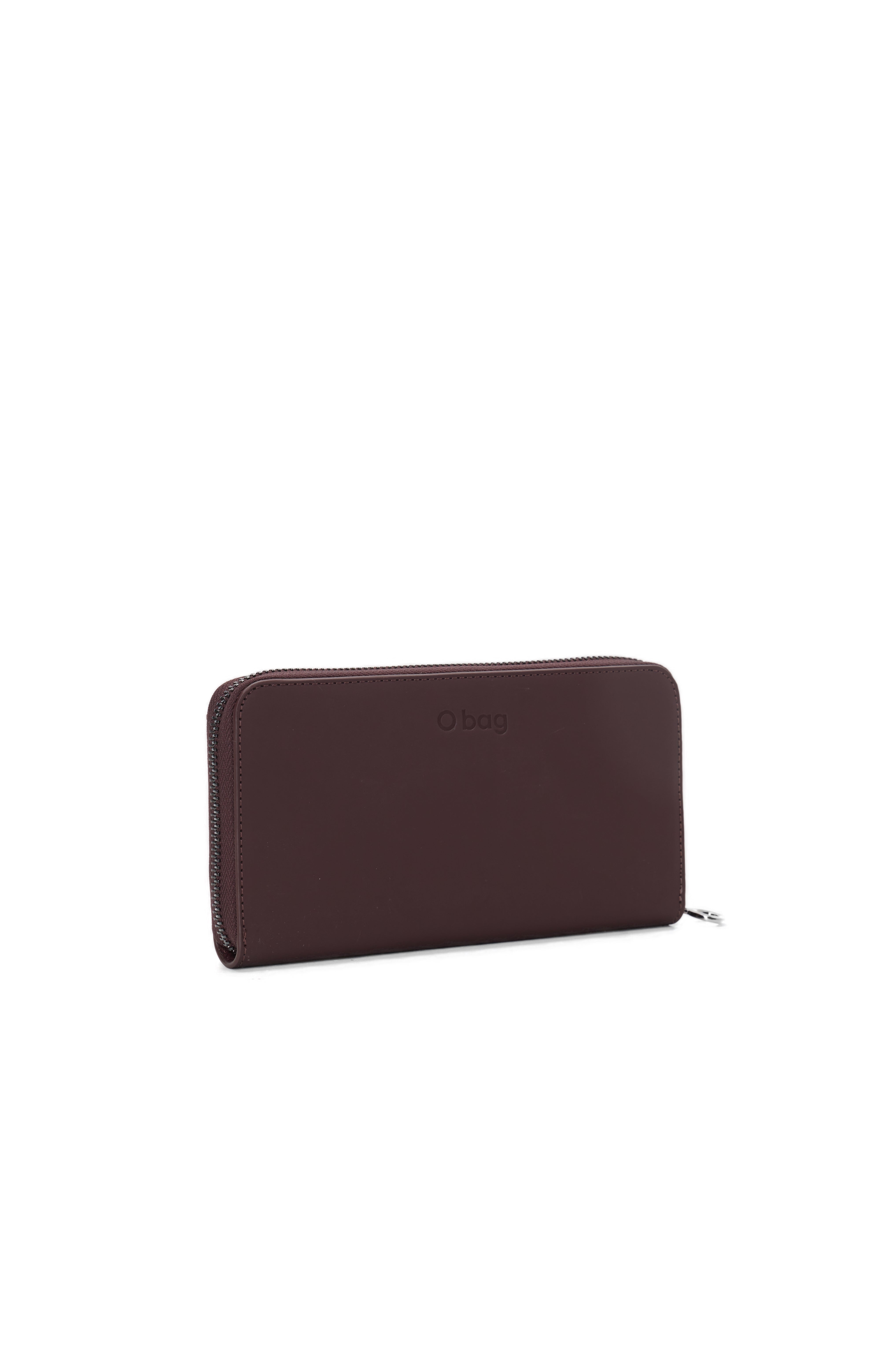 Portefeuille Complet Femme Avec Fermeture Éclair O Wally Mughetto Tissu Gommé Bordeaux