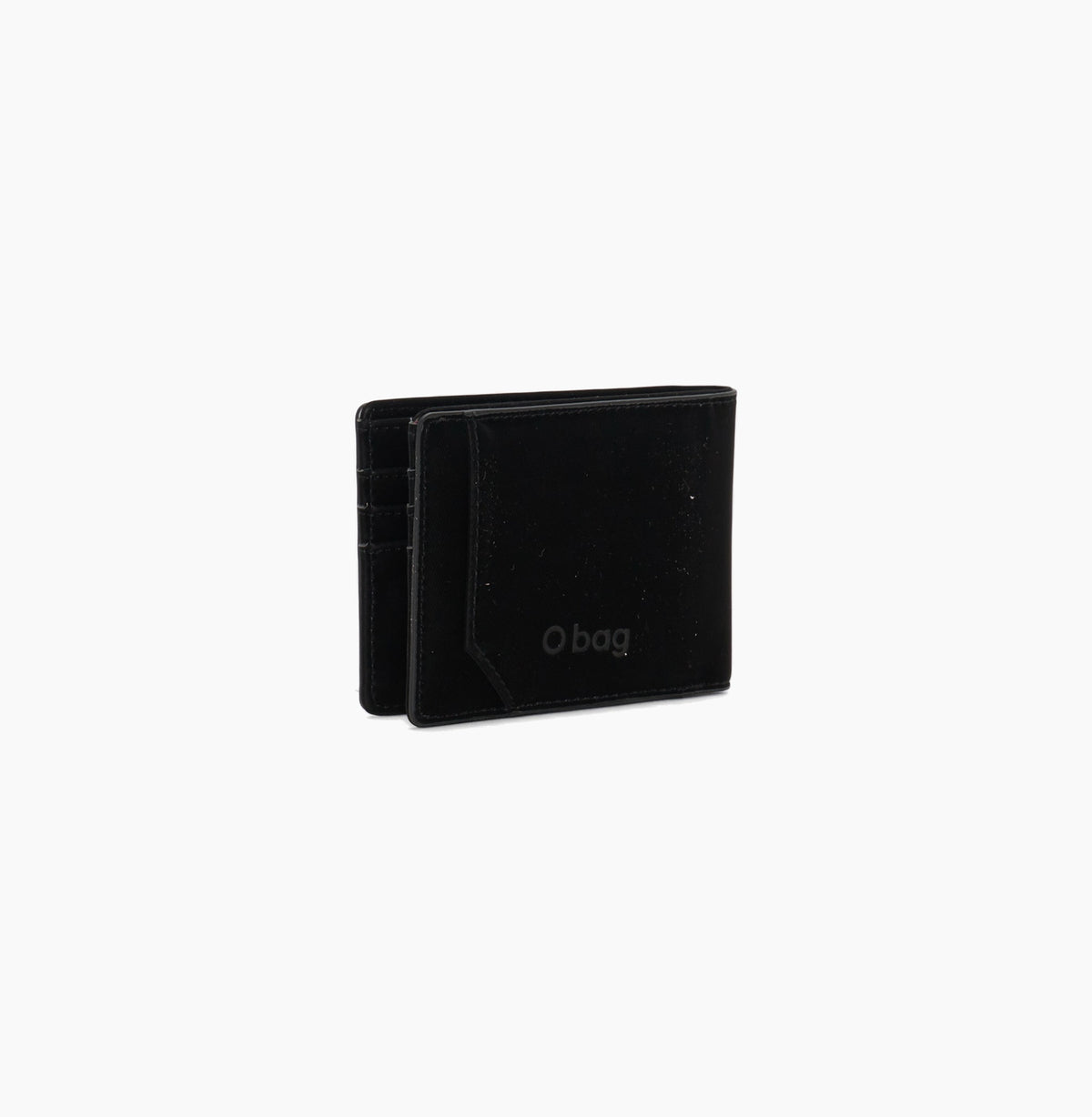 Complete Men's Wallet O Bag Agrifoglio Black Rubberized Fabric